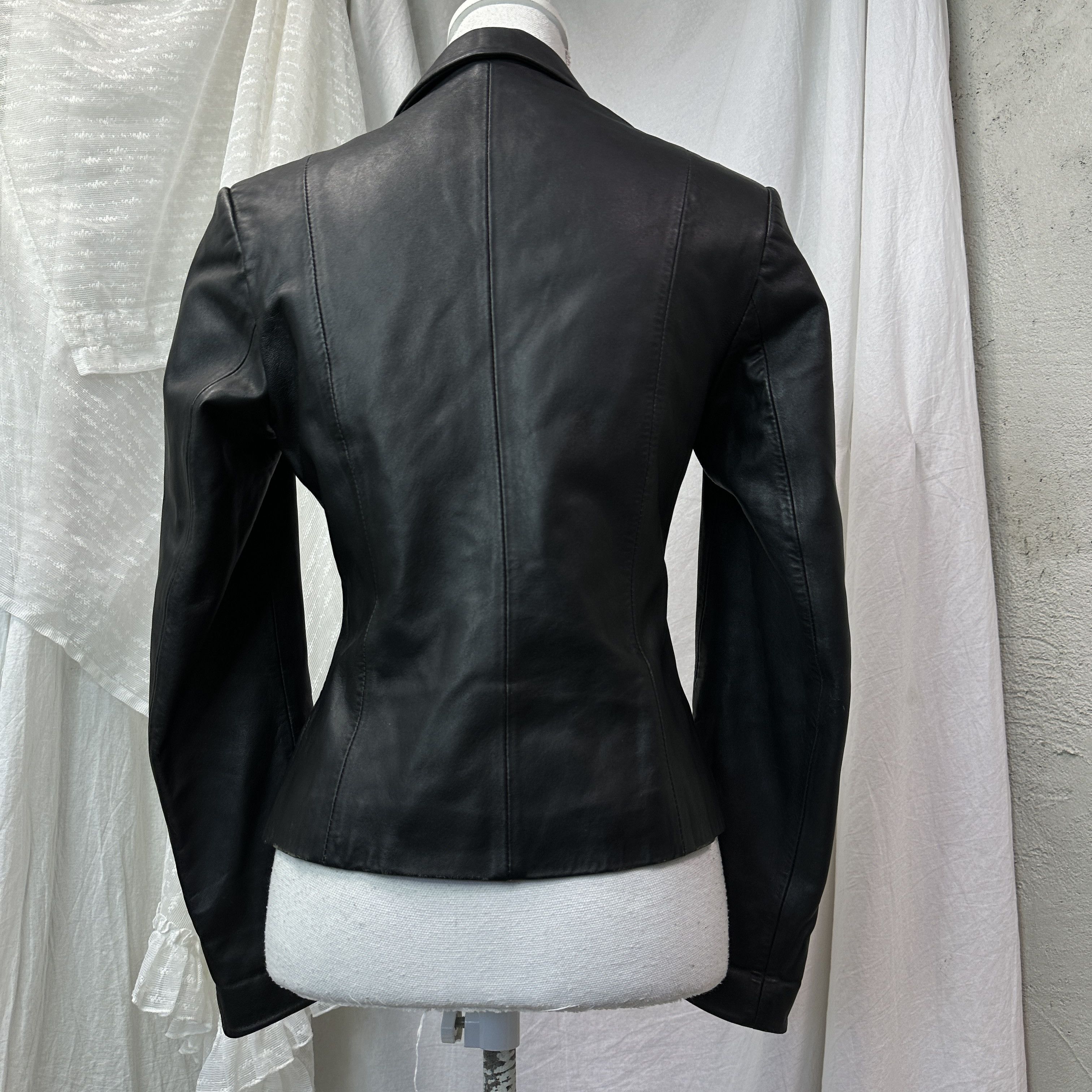 Gucci Vintage Leather Biker Grunge Buttoned Jacket 90s Size M / US 6-8 / IT 42-44 - 4 Thumbnail