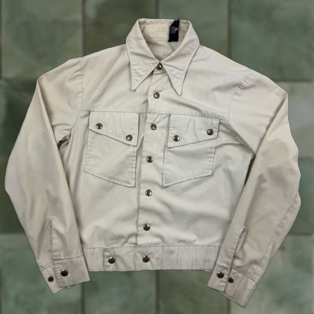 Vintage VINTAGE Spatz Jacket Womens M Hipster 70s 60s Collared Snap Ivory Size M / US 6-8 / IT 42-44 - 1 Thumbnail