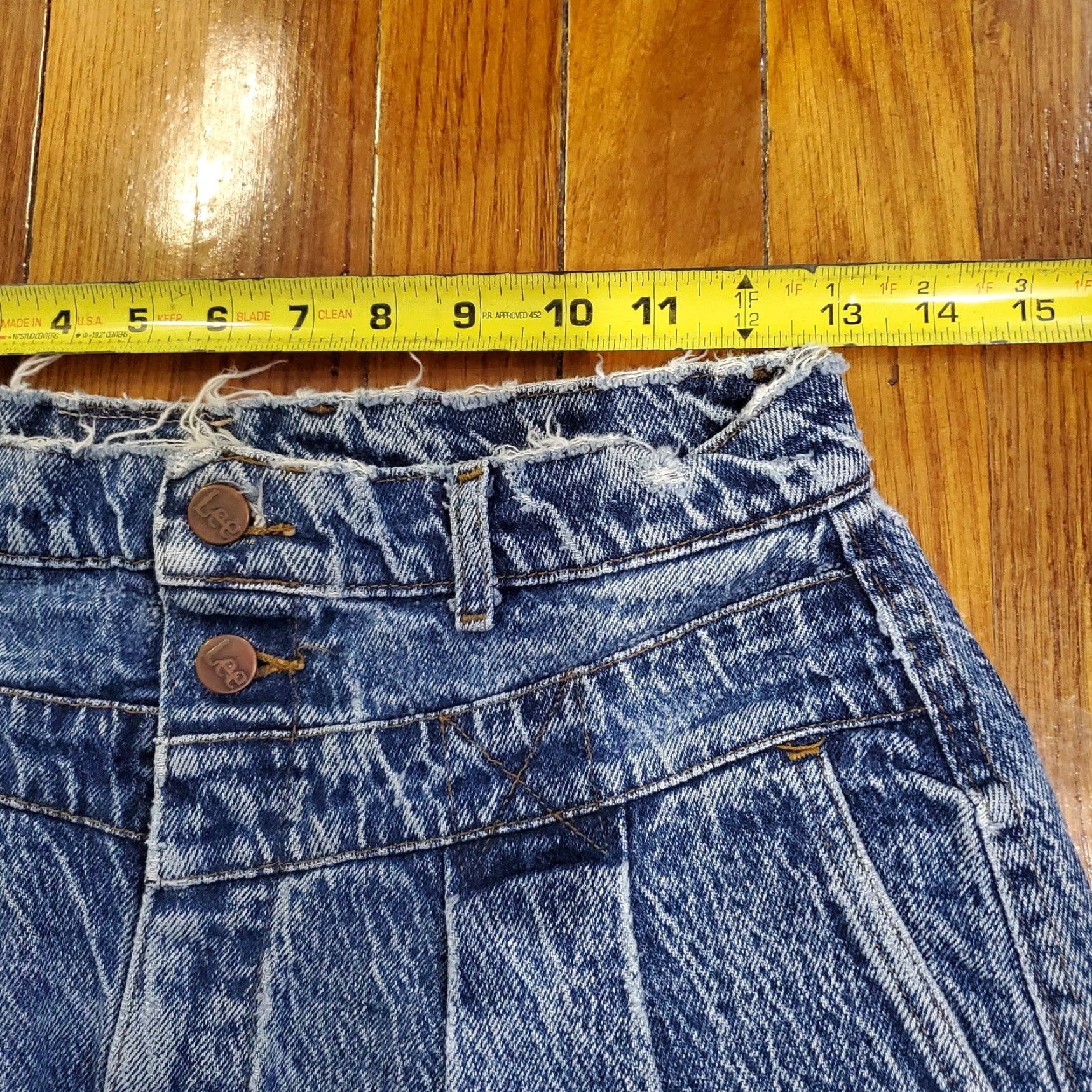 Lee VINTAGE Lee Denim Jeans Womens 12 M Acid Wash High Rise Tapered 90s Bare Back Size 34" / US 12 / IT 48 - 7 Thumbnail
