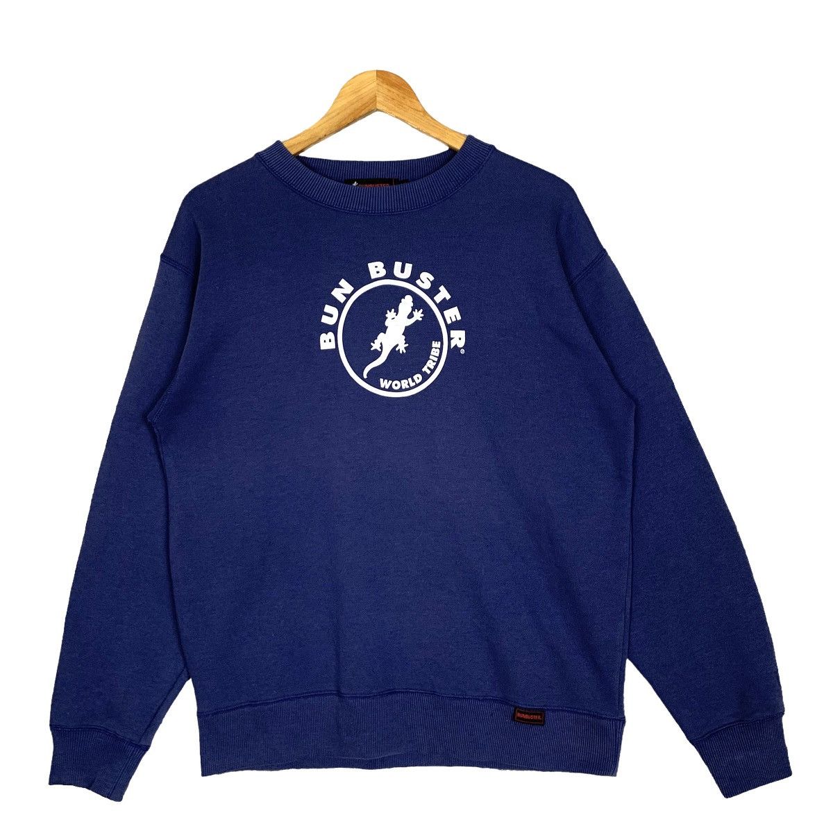 image of Vintage Bun Buster World Tribe Crewneck Sweatshirt in Blue, Men's (Size Medium)