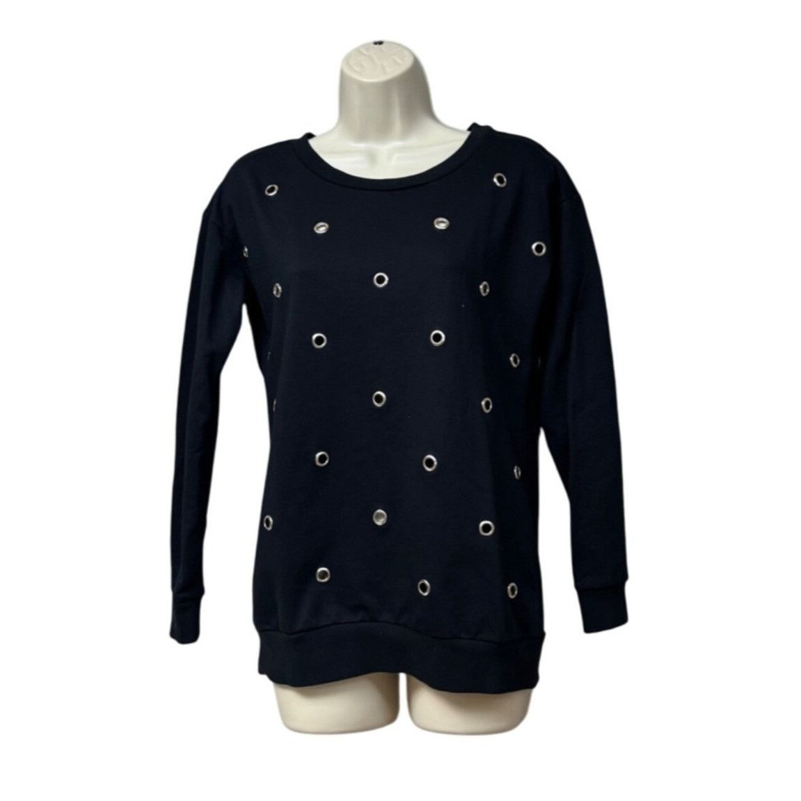 Other Ultra Flirt Grommet Embellished Sweatshirt, Black, XS Size XS / US 0-2 / IT 36-38 - 2 Thumbnail