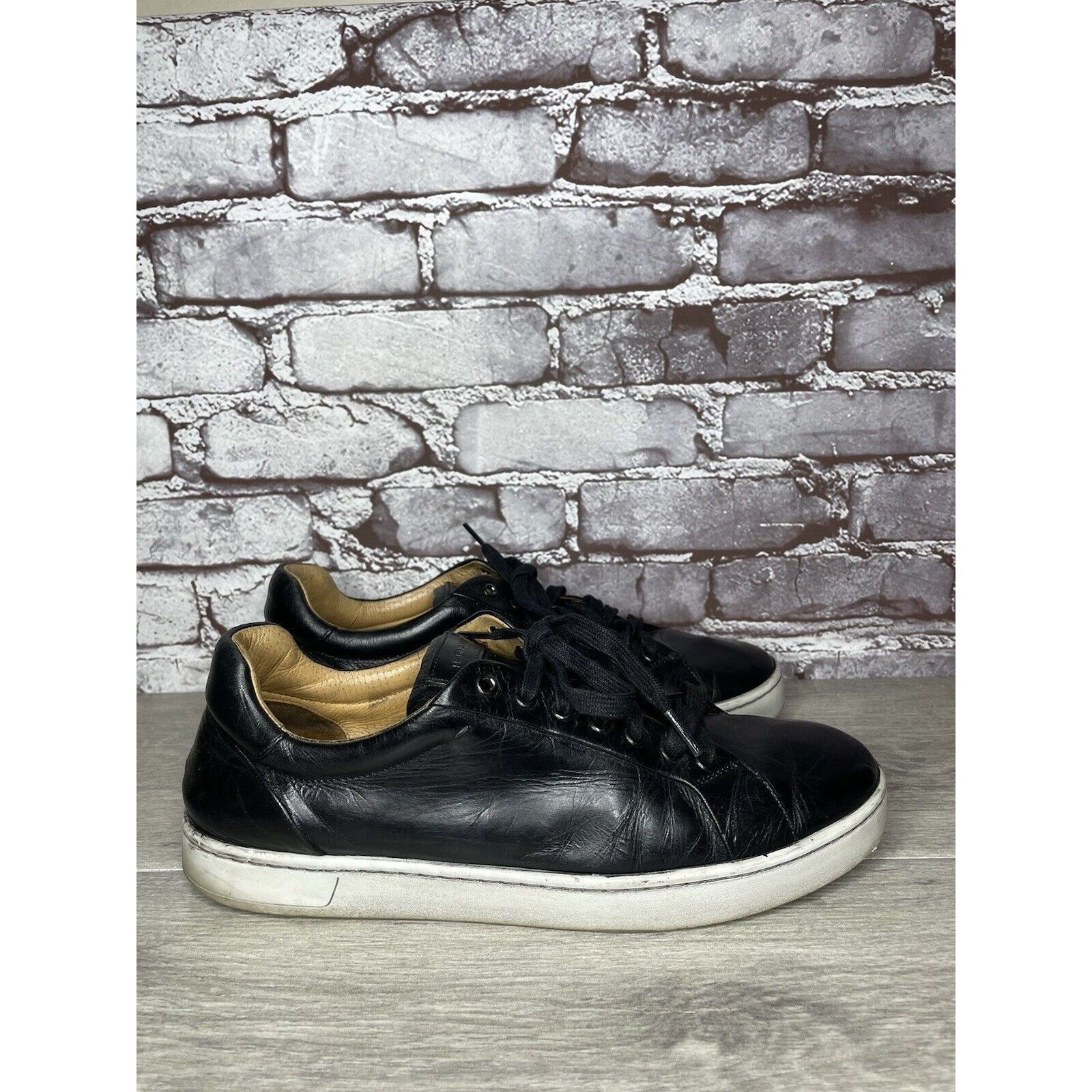 Magnanni Magnanni Elonso Black Leather Casual Lace Up Low Top Sneaker Size US 10 / EU 43 - 3 Thumbnail