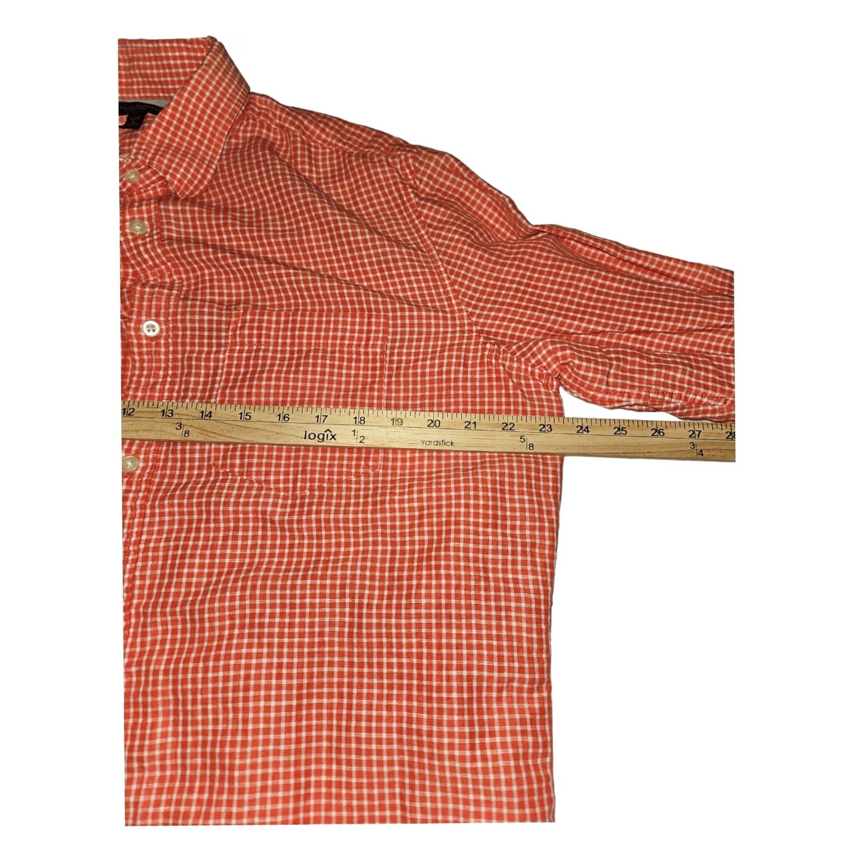 Banana Republic Banana Republic Button-Up Large Men's Burnt Orange Long Sleeve Check Classic Fit Shirt Size US L / EU 52-54 / 3 - 3 Thumbnail