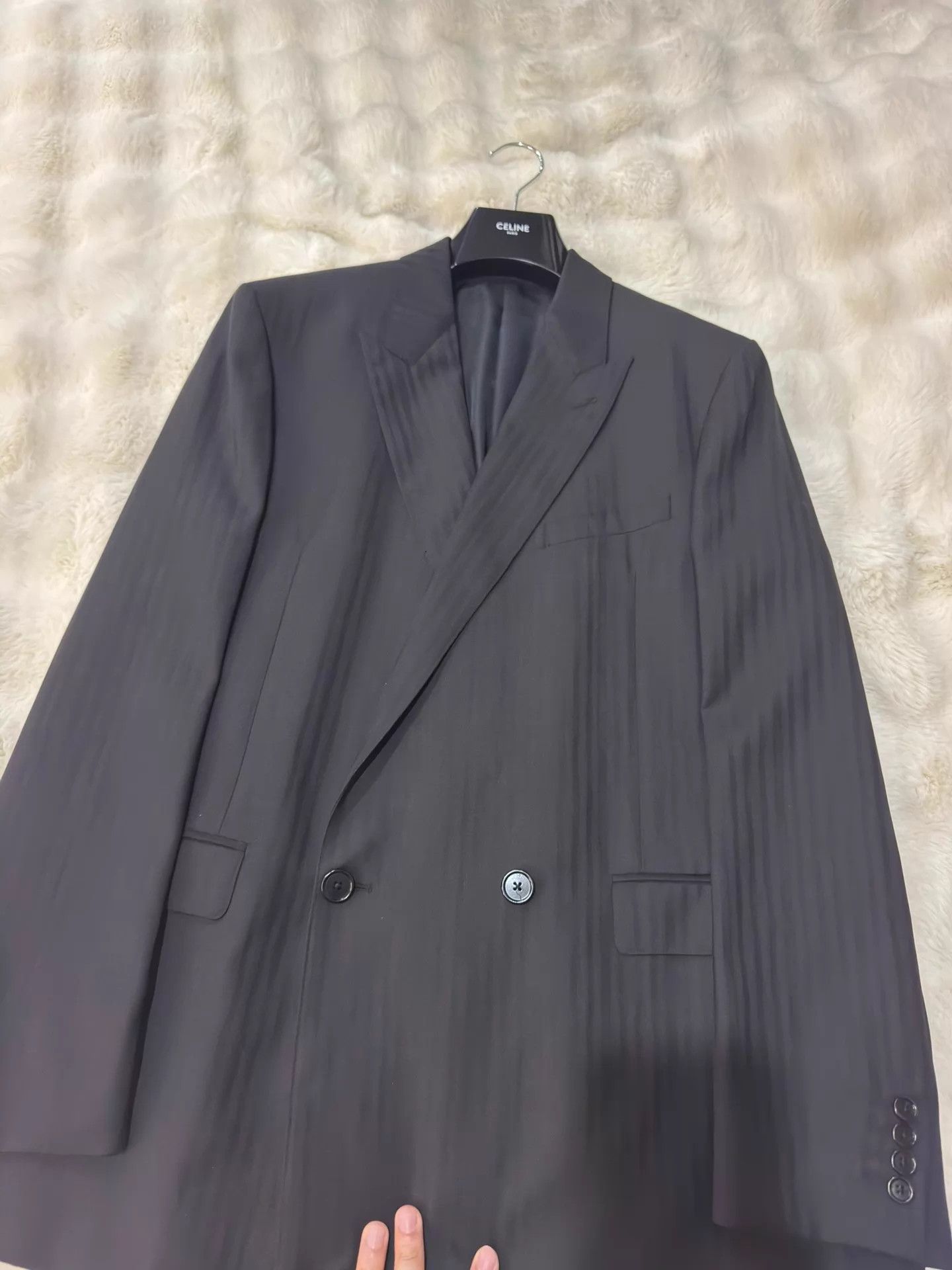 Celine Celine FW22 2-button textured Hedi Slimane men's blazer 52 Size 52R - 3 Thumbnail