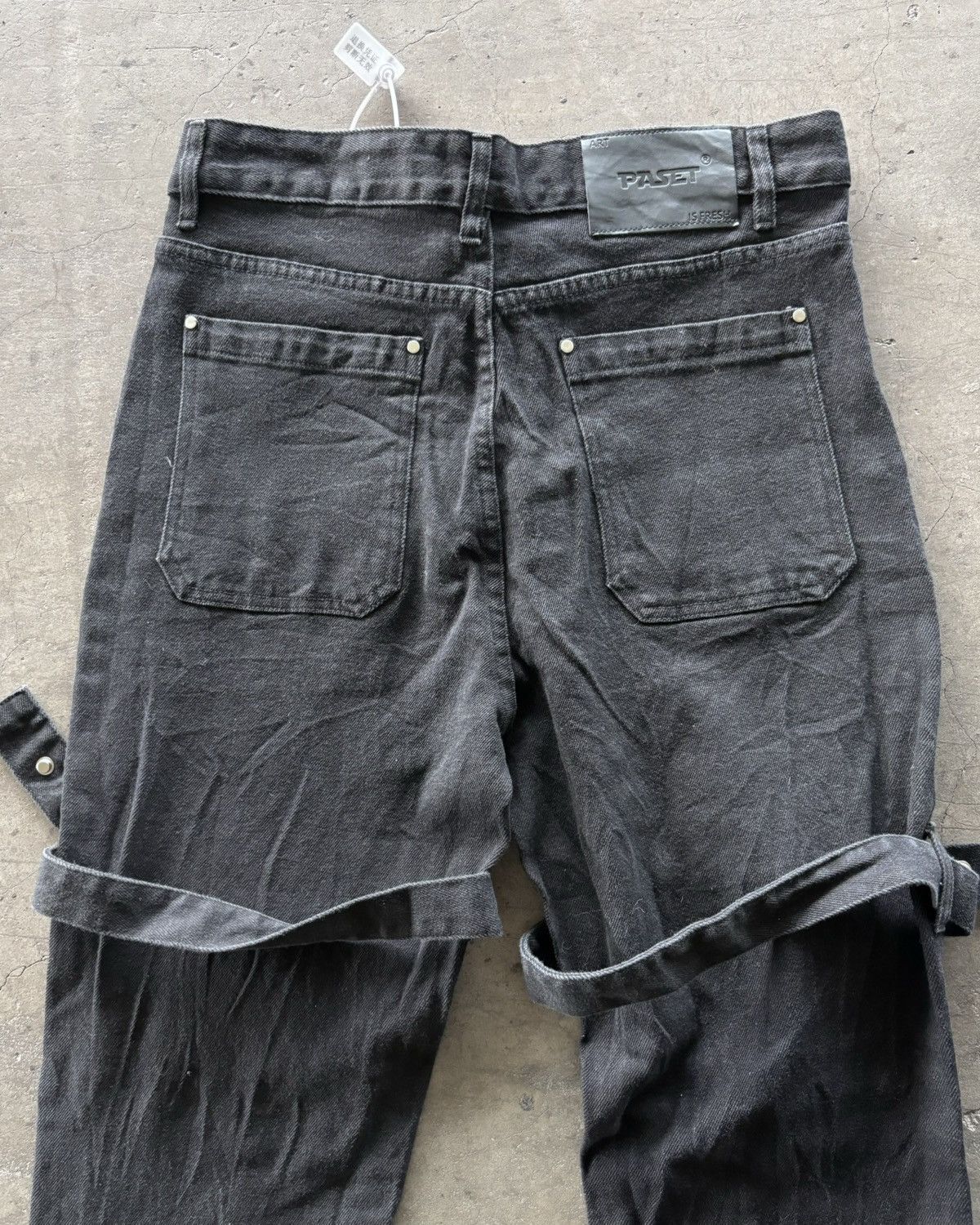 14th Addiction Paset Double Knee Super Black Boot Cut Pants Size US 30 / EU 46 - 8 Thumbnail
