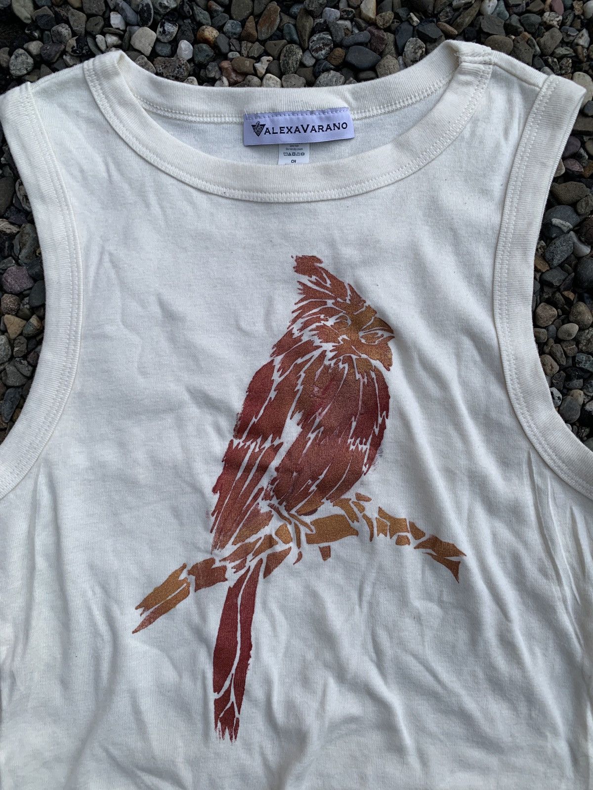 Other Alexa Varano Third Wolf Hand Painted Cardinal Yoga Tanktop Size S / US 4 / IT 40 - 2 Thumbnail