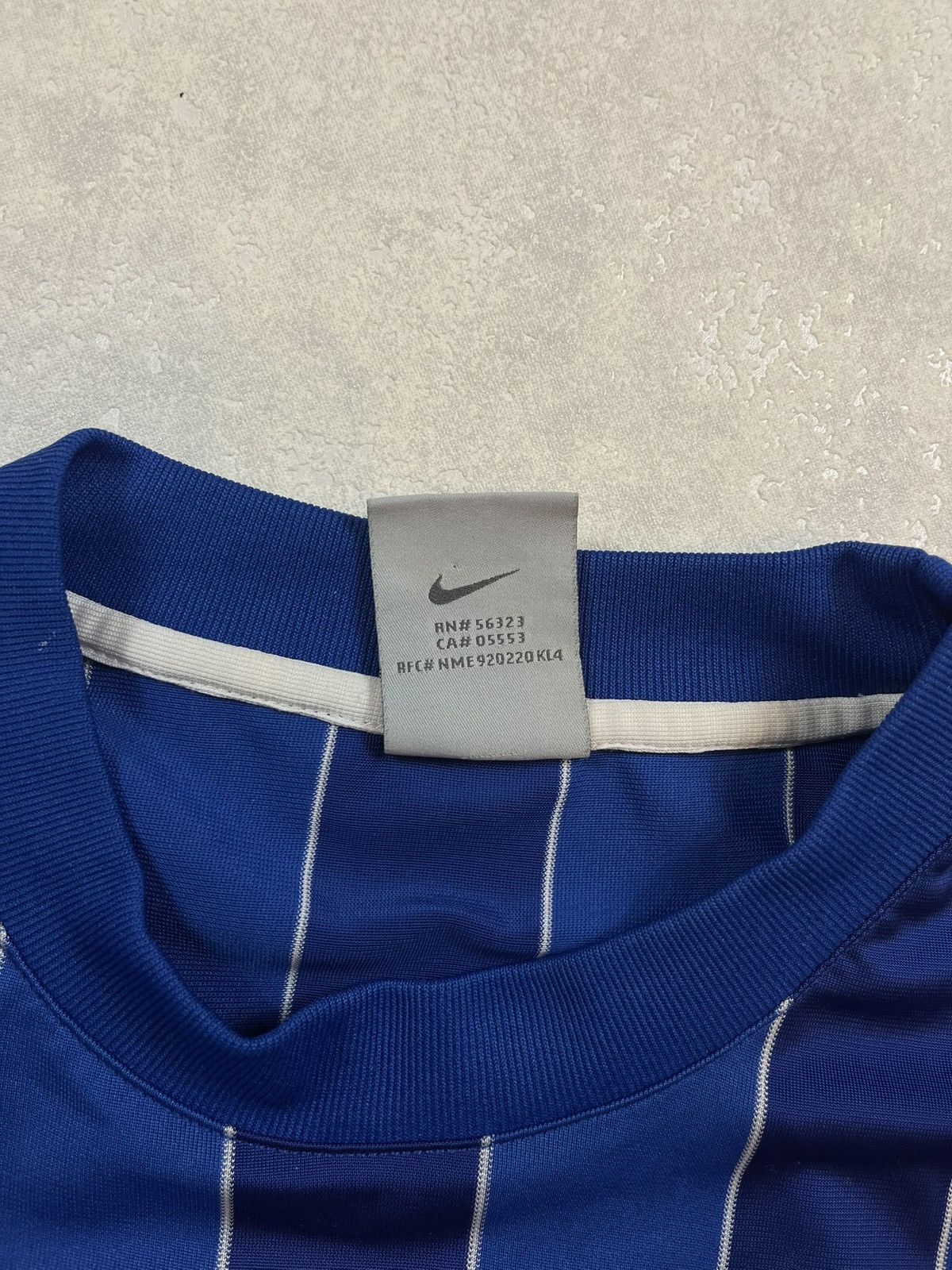 Nike × Vintage 90s Nike Big Retro Logo Vintage Y2K Striped Tee T-Shirt Size US M / EU 48-50 / 2 - 4 Thumbnail