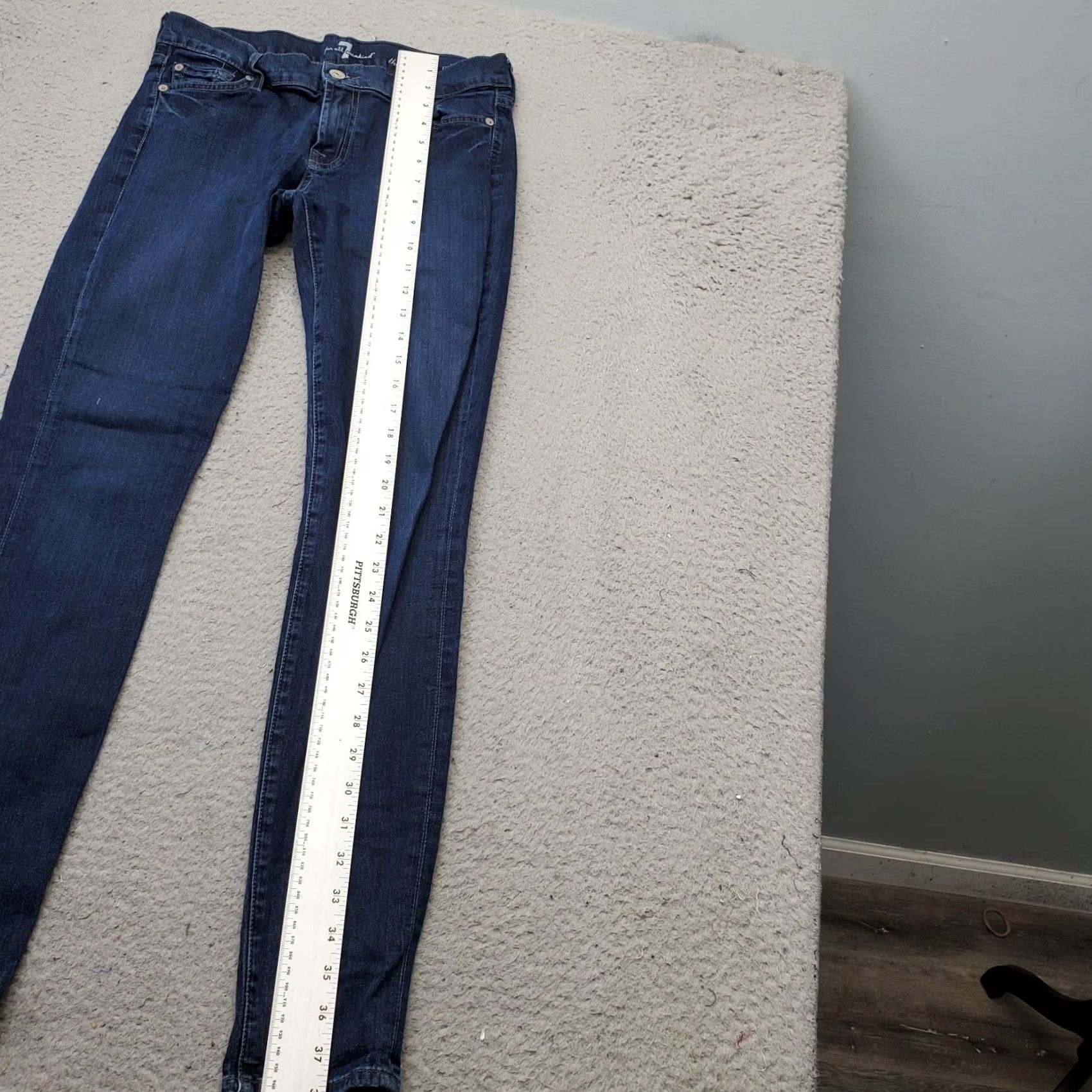 7 For All Mankind 7 For All Mankind The Skinny Jeans Womens 27 Blue Denim Single Stitch Streetwear Jeans Women 90s? Size 27" / US 4 / IT 40 - 5 Thumbnail