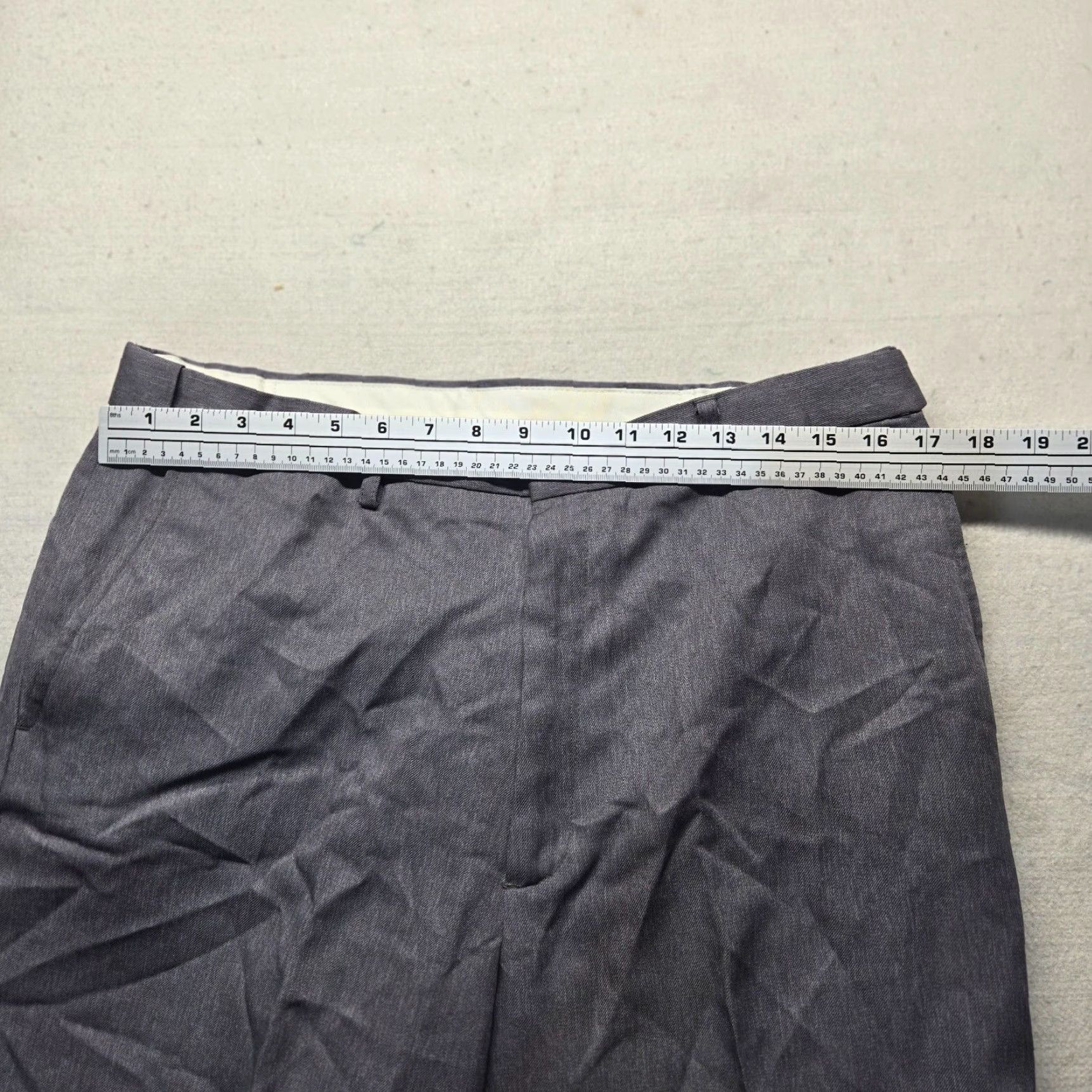 Vintage Puritan Dress Pants Gray 34 x 30 Men Adult Flat Front 100% Polyester Tapered Regular Inseam 30" Size US 34 / EU 50 - 4 Thumbnail