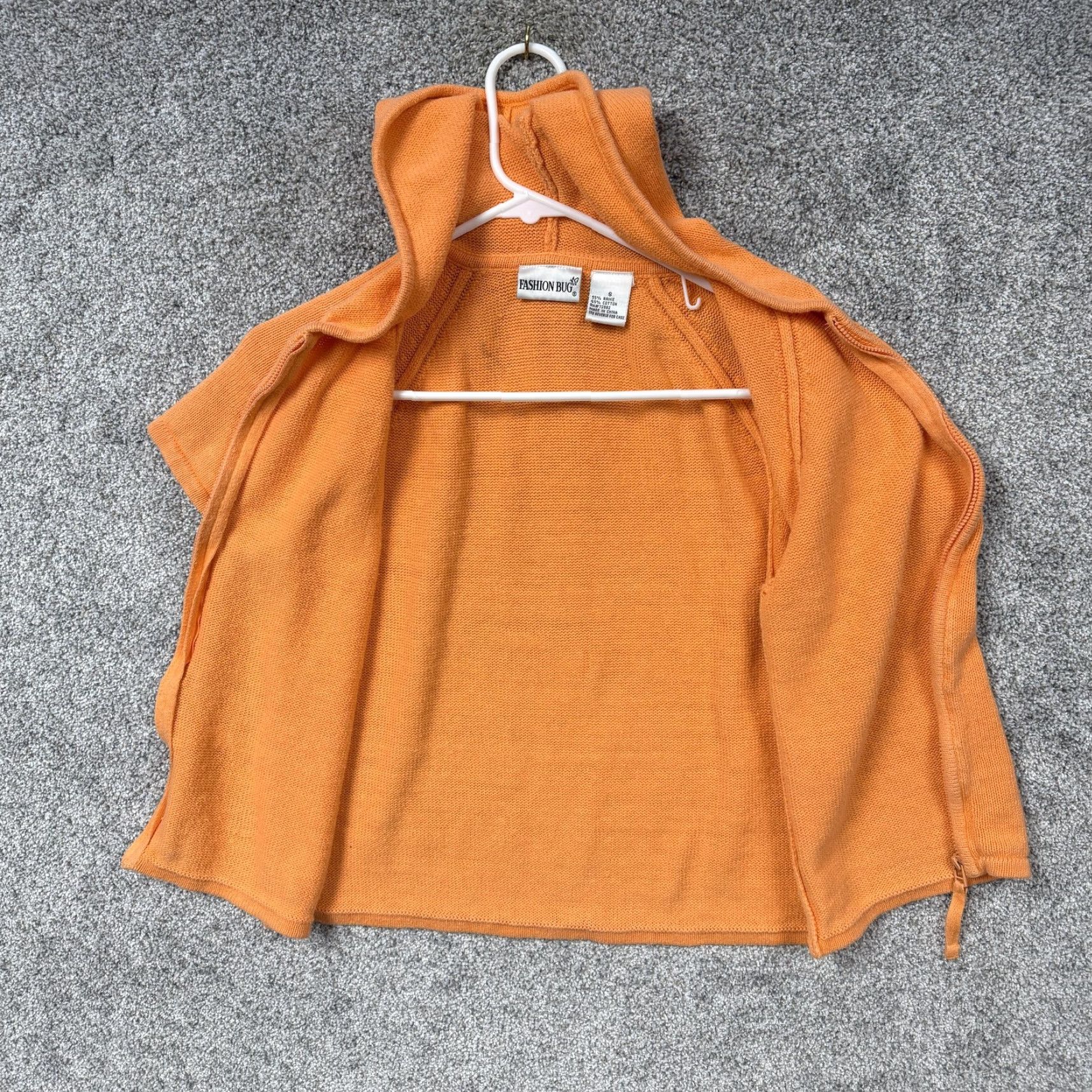 Vintage VINTAGE Fashion Bug Hoodie Sweater Womens S Peach Knit Full Zip Casual Spring Summer Size S / US 4 / IT 40 - 4 Thumbnail