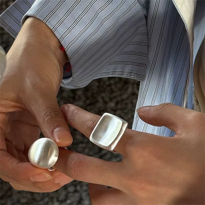 Jewelry Vintage Square Geometric Irregular Retro Rings Men’s Women’s Size ONE SIZE - 3 Thumbnail