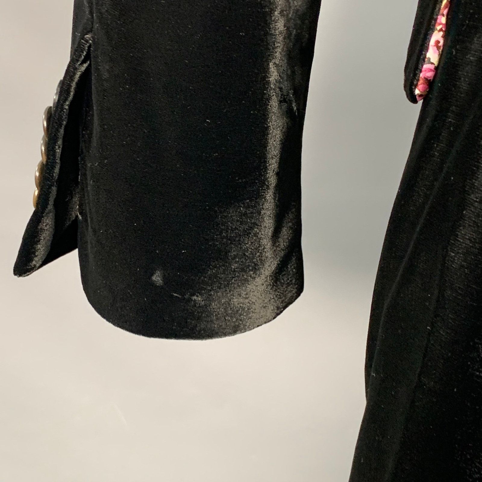 Paul Smith The Byard Black Velvet Viscose Blend Notch Lapel Sport Coat Size 38R - 4 Thumbnail
