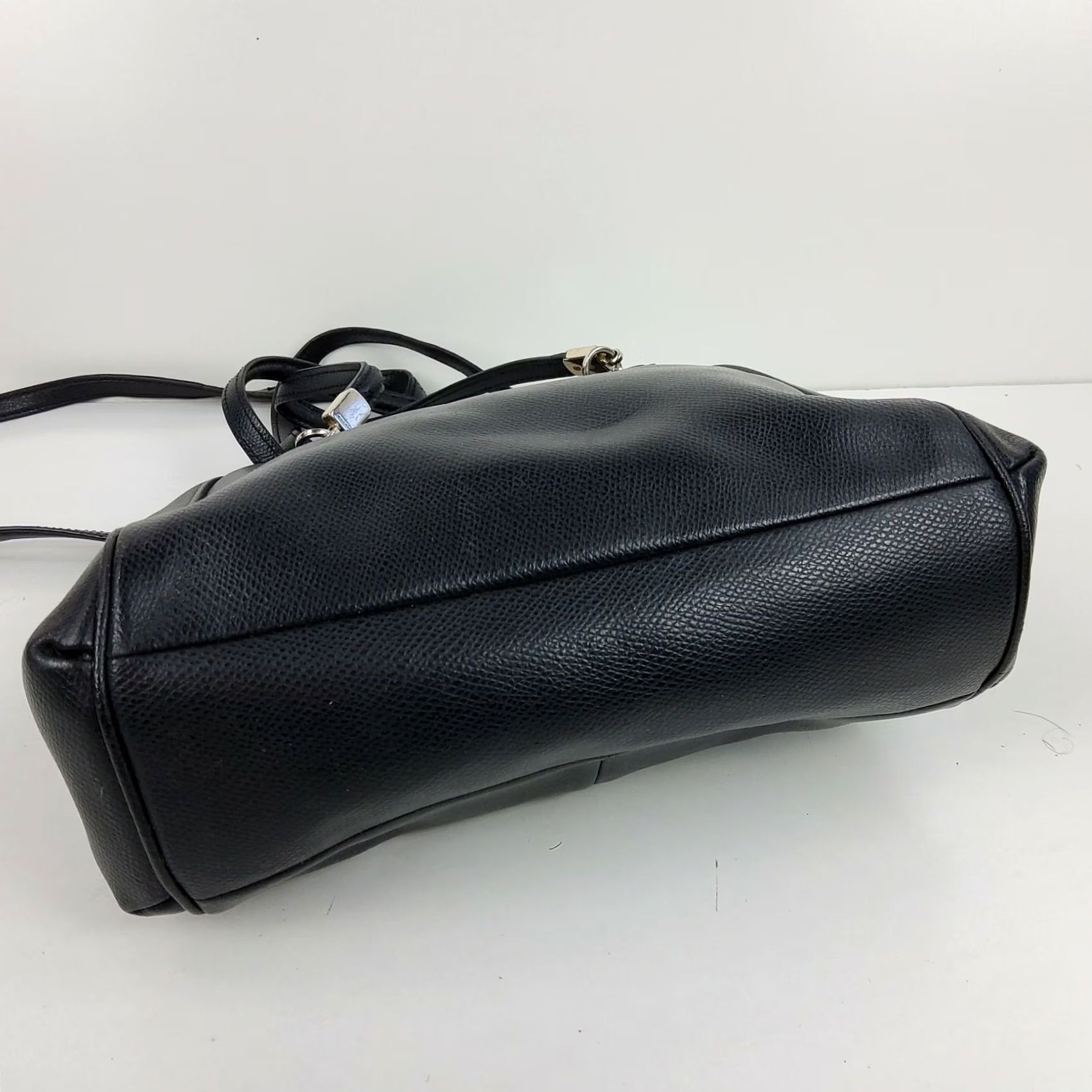 Coach COACH Minetta Crossgrain Leather Satchel Handbag F34663 Crossbody Purse Womens Bag Medium Black Leather Adjustable Strap Size ONE SIZE - 6 Thumbnail