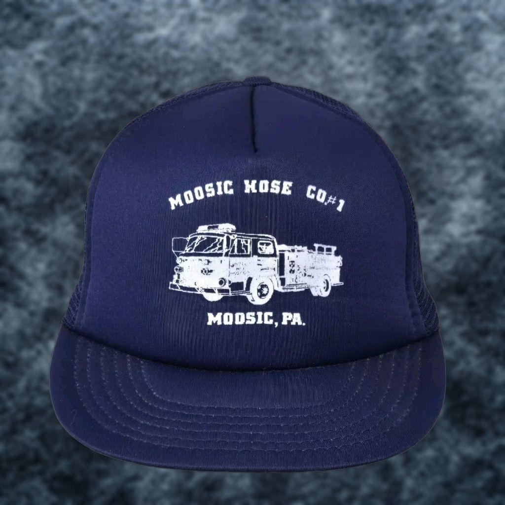 Vintage VINTAGE Trucker Hat Moosic Fire Company PA Hat Men One Size Blue Unbranded Size ONE SIZE - 1 Thumbnail