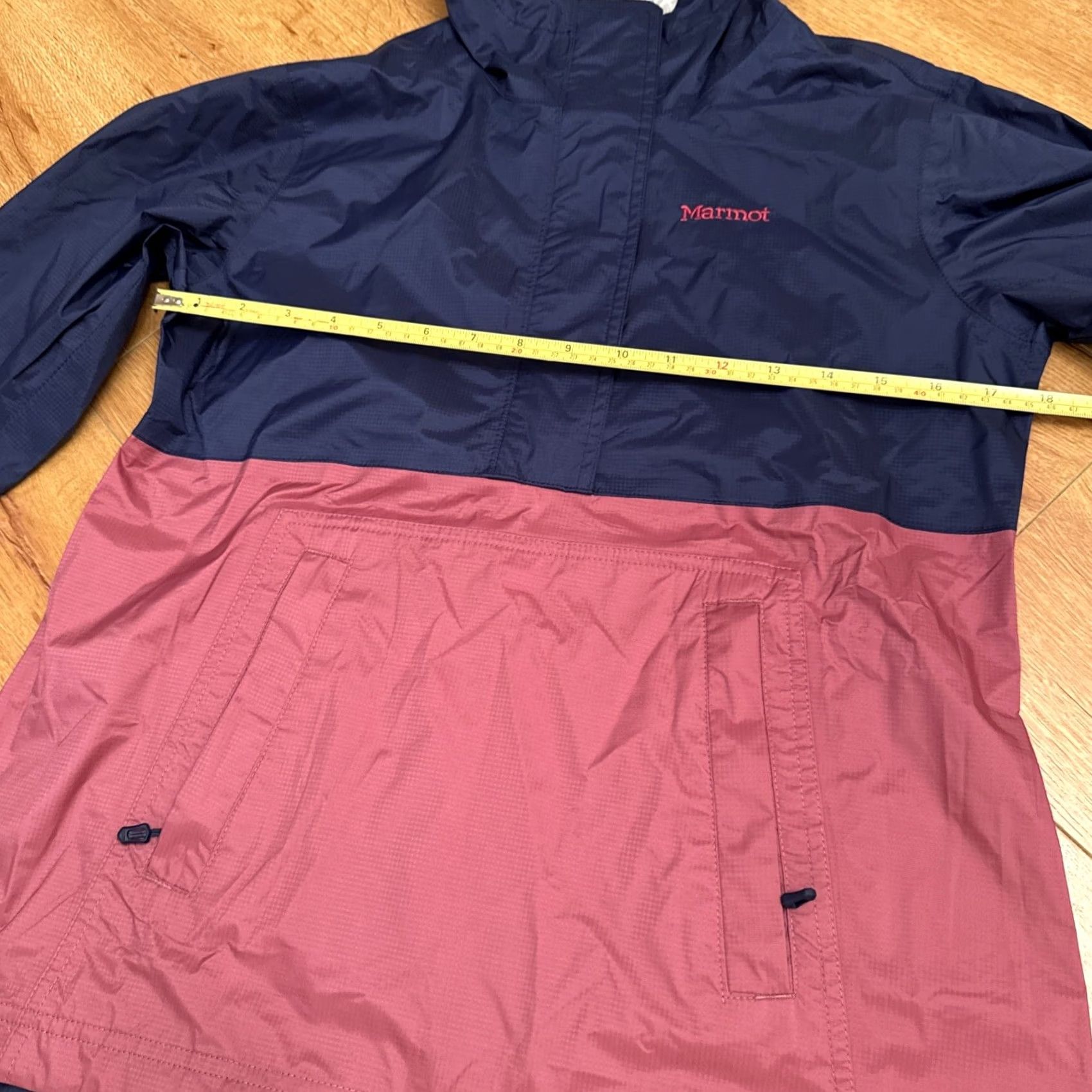 Marmot Marmot PreCip Eco Hooded Packable Rain Jacket Navy Blue Pink Half Zip XS Jacket Teens L Blue Hooded Rainwear Mens? Size L / US 10 / IT 46 - 7 Thumbnail