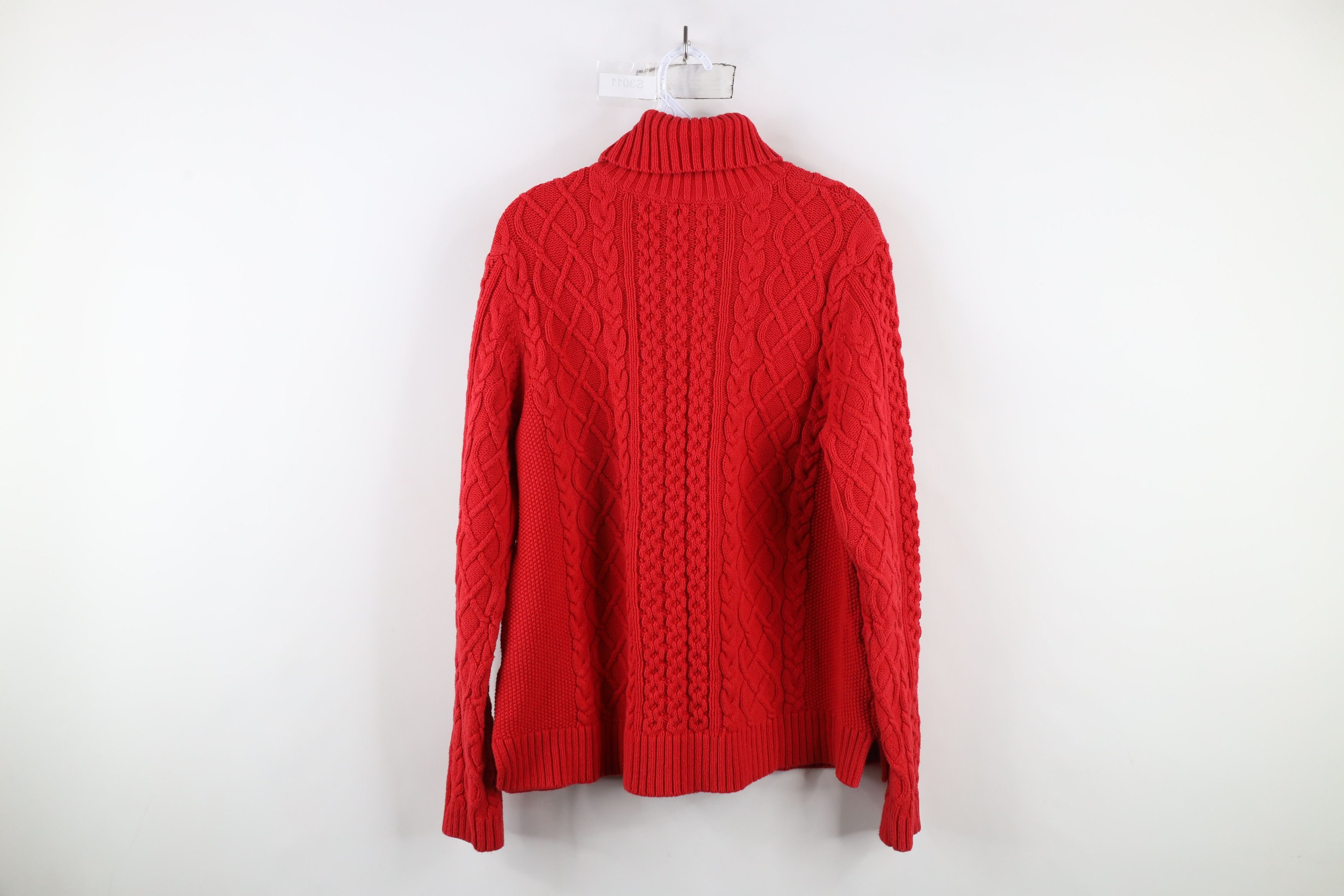 Lands' End × Vintage Vintage Lands End Fisherman Cable Knit Turtleneck Sweater Size XL / US 12-14 / IT 48-50 - 7 Thumbnail