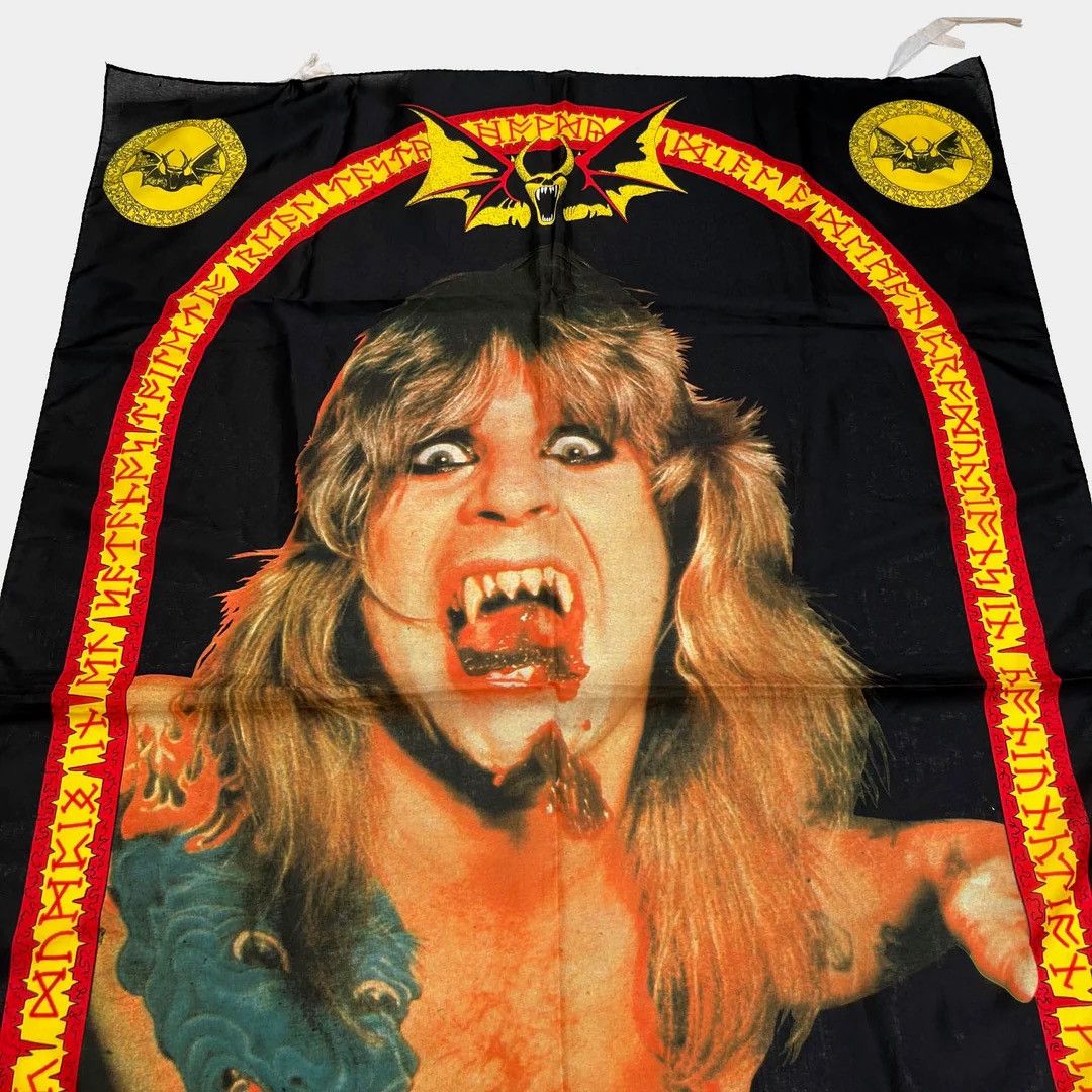 Band Tees Ozzy Osbourne 1980 80s Vintage OG Band Concert Wall Flag Size ONE SIZE - 2 Thumbnail
