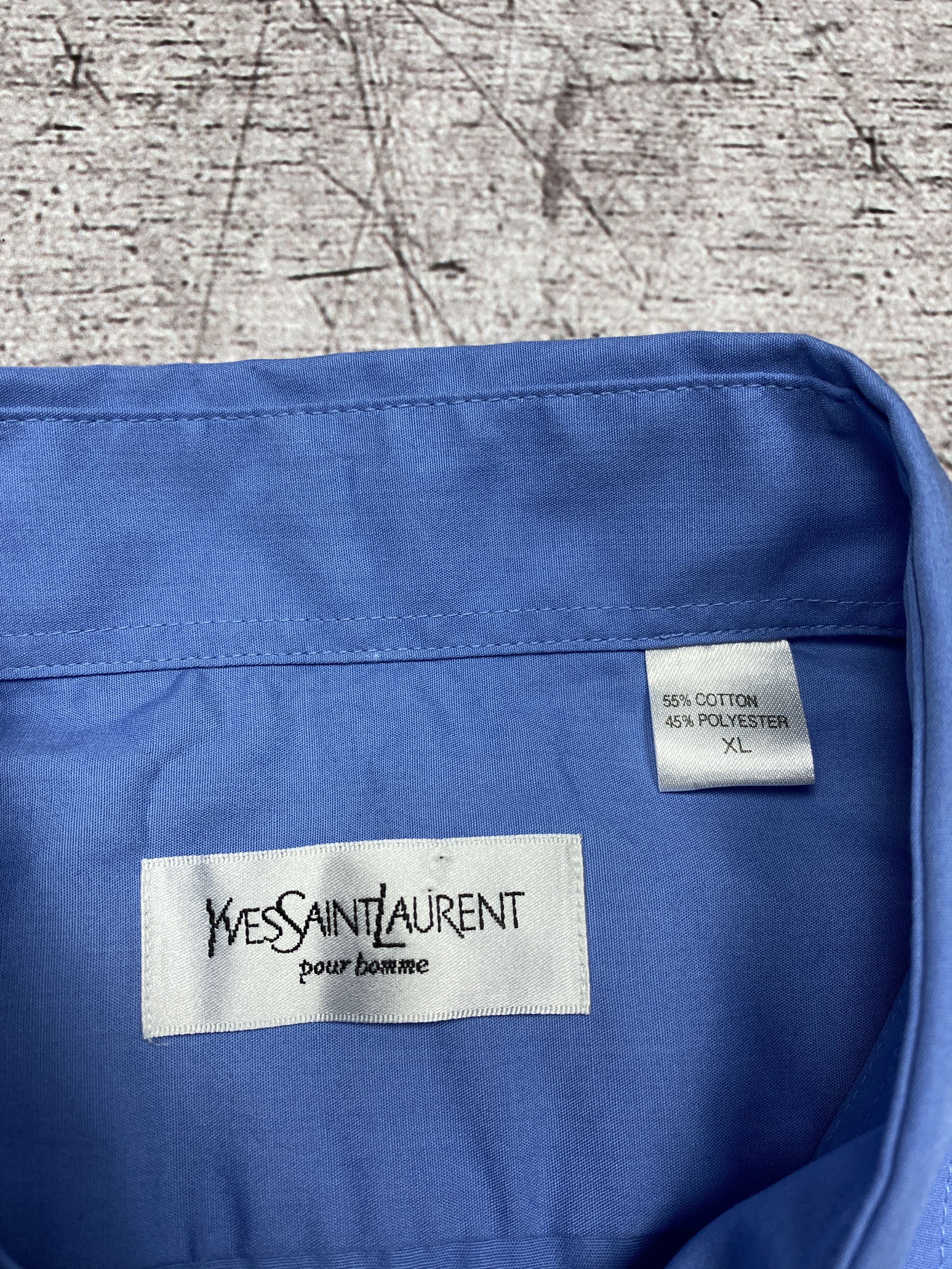 Yves Saint Laurent Yves Saint Laurent YSL Vintage Mens Short Sleeve Shirt Size US XL / EU 56 / 4 - 4 Thumbnail