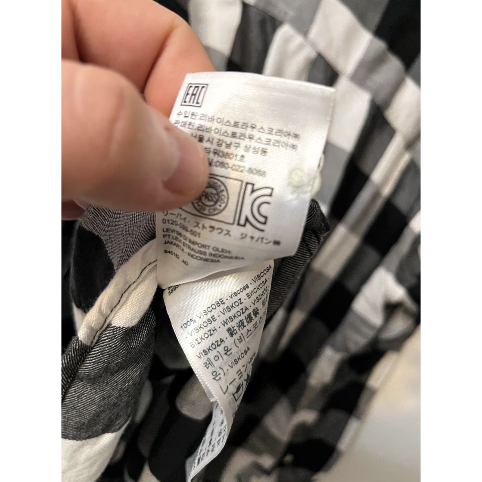 Levi's Levi's Boyfriend Fit Plaid Shirt Womens XL Button-Up Long Sleeve Black White Size XL / US 12-14 / IT 48-50 - 4 Thumbnail