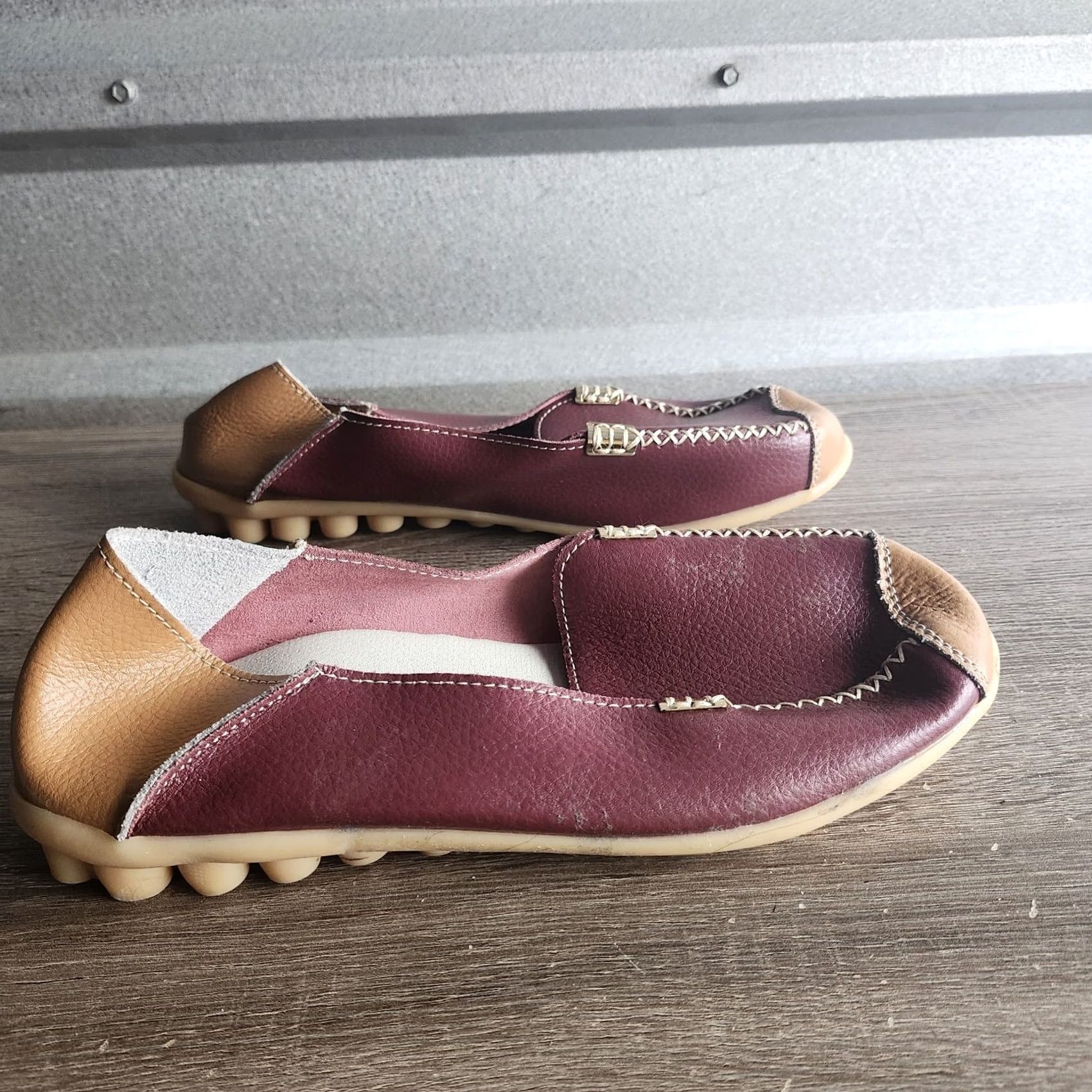 Vintage Celia Women's Driving Loafers Slips On Comfort Leather Burgundy 44 Womens Casual Travel Shoes United States 44 EU 44 Satin? Size US 12 / IT 42 - 3 Thumbnail