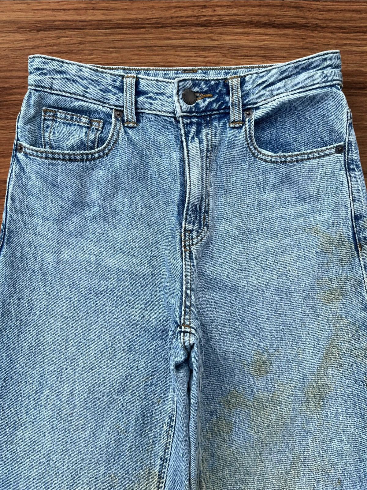 Japanese Brand × Vintage Vintage Japanese Brand Dirty Washed High Rise Wide Leg Jeans Size 26" / US 2 / IT 38 - 3 Thumbnail