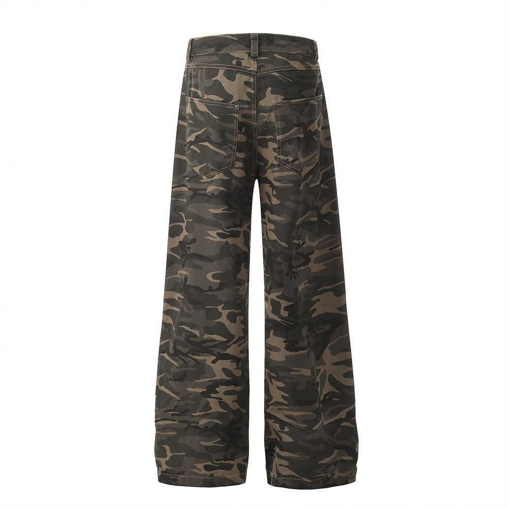 Japanese Brand × Jean American street wide leg camouflage men's cargo jeans Size US 32 / EU 48 - 3 Thumbnail