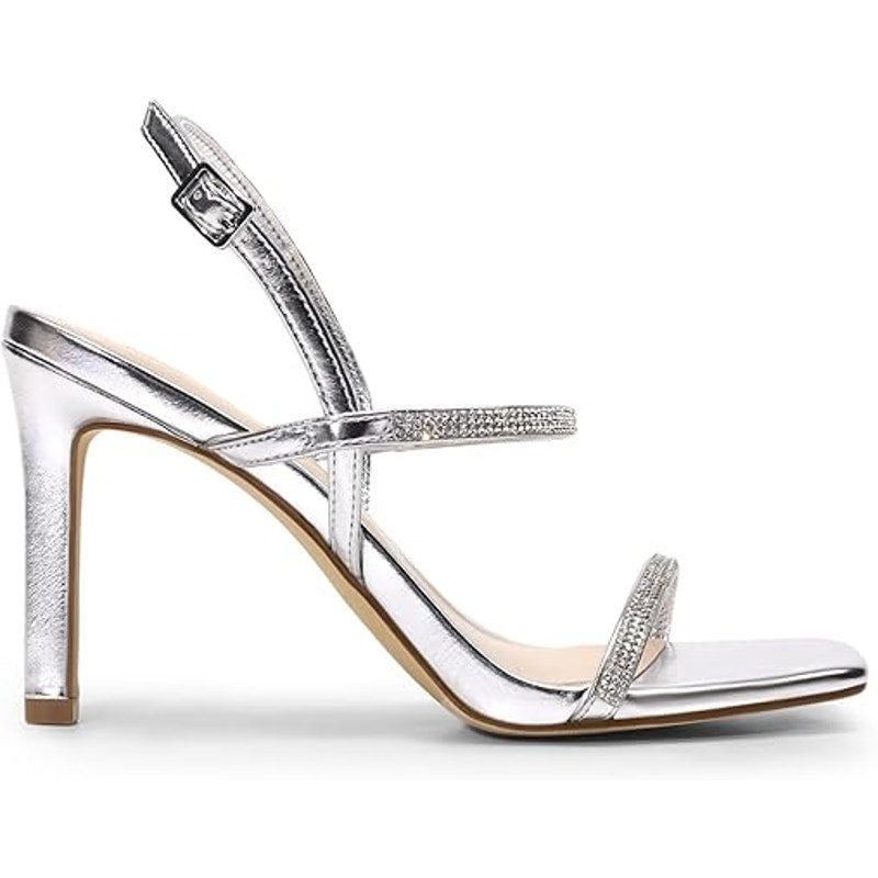 Other Dream Pairs Women's 9.5 Silver Rhinestone Open Toe Heels Size US 9.5 / IT 39.5 - 2 Thumbnail