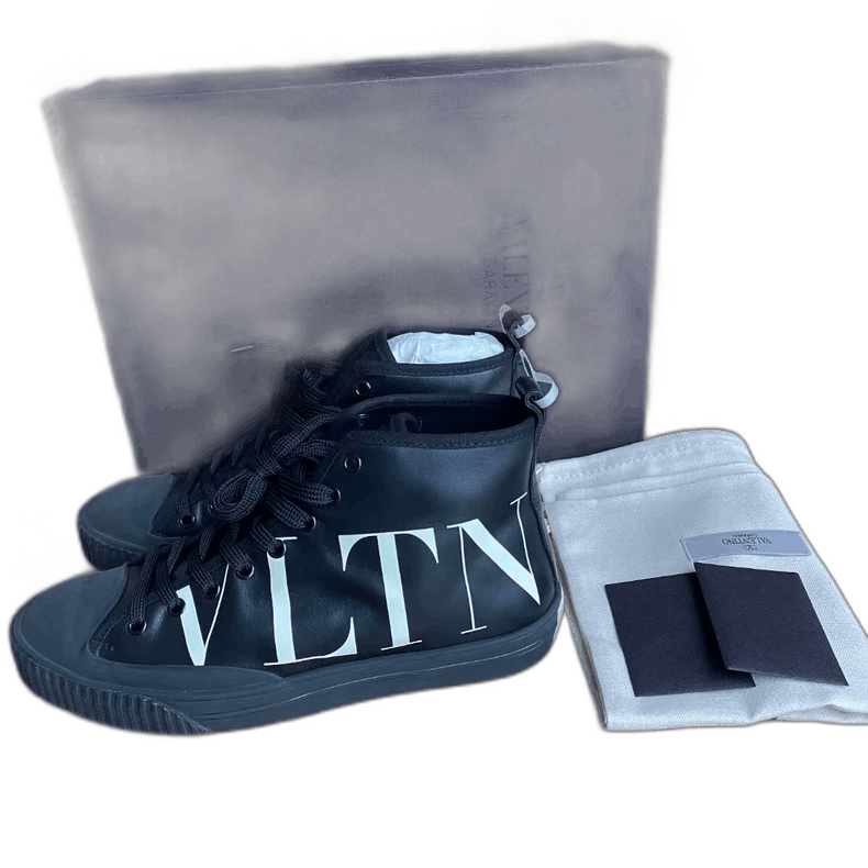 Valentino High Top VLTN Sneakers in Black-yf