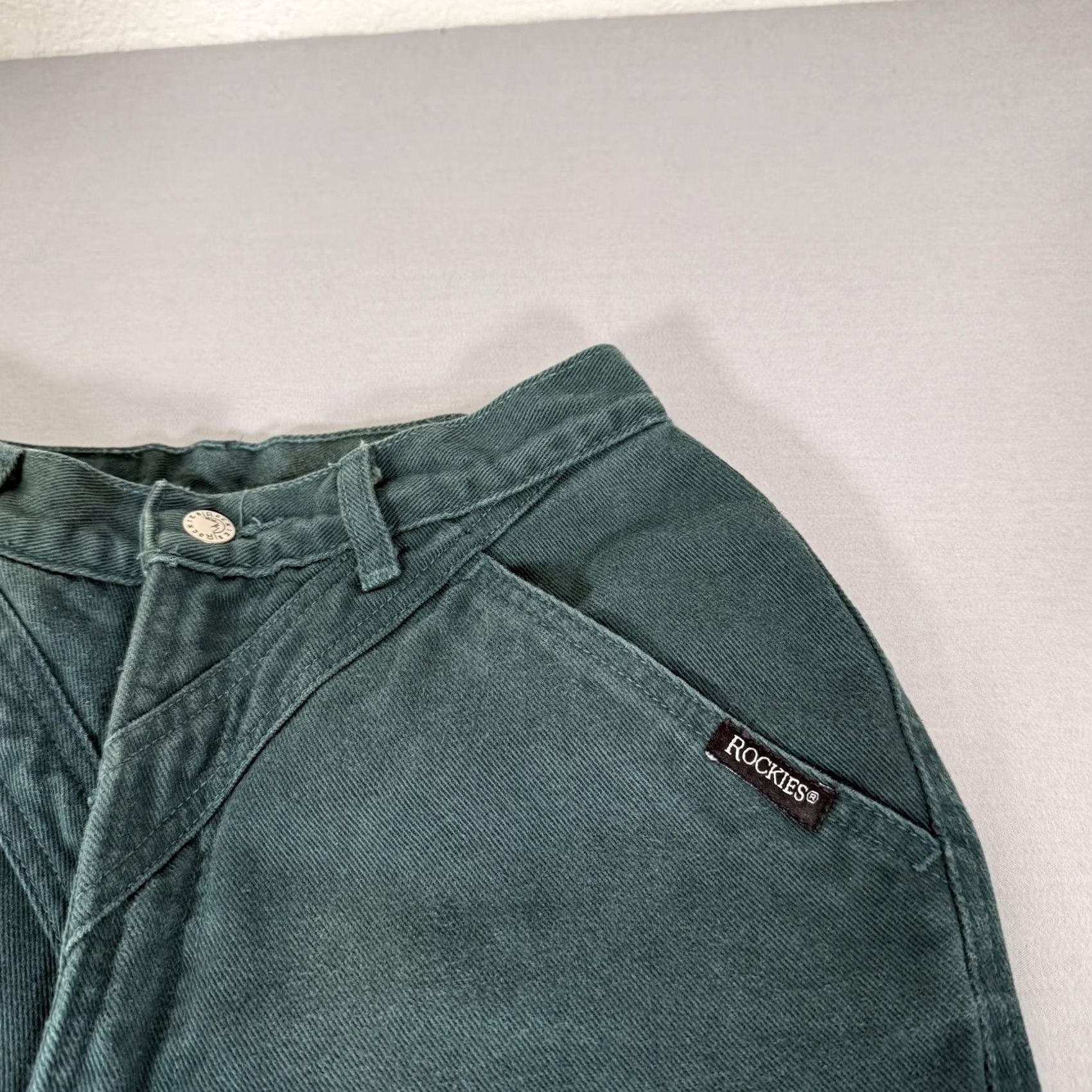Vintage VINTAGE Rockies Jeans Womens 7 Green Slim Fit Denim Pants 90s Straight High Rise 36 In Inseam Mens Womens Girls Boys Size 28" / US 6 / IT 42 - 3 Thumbnail