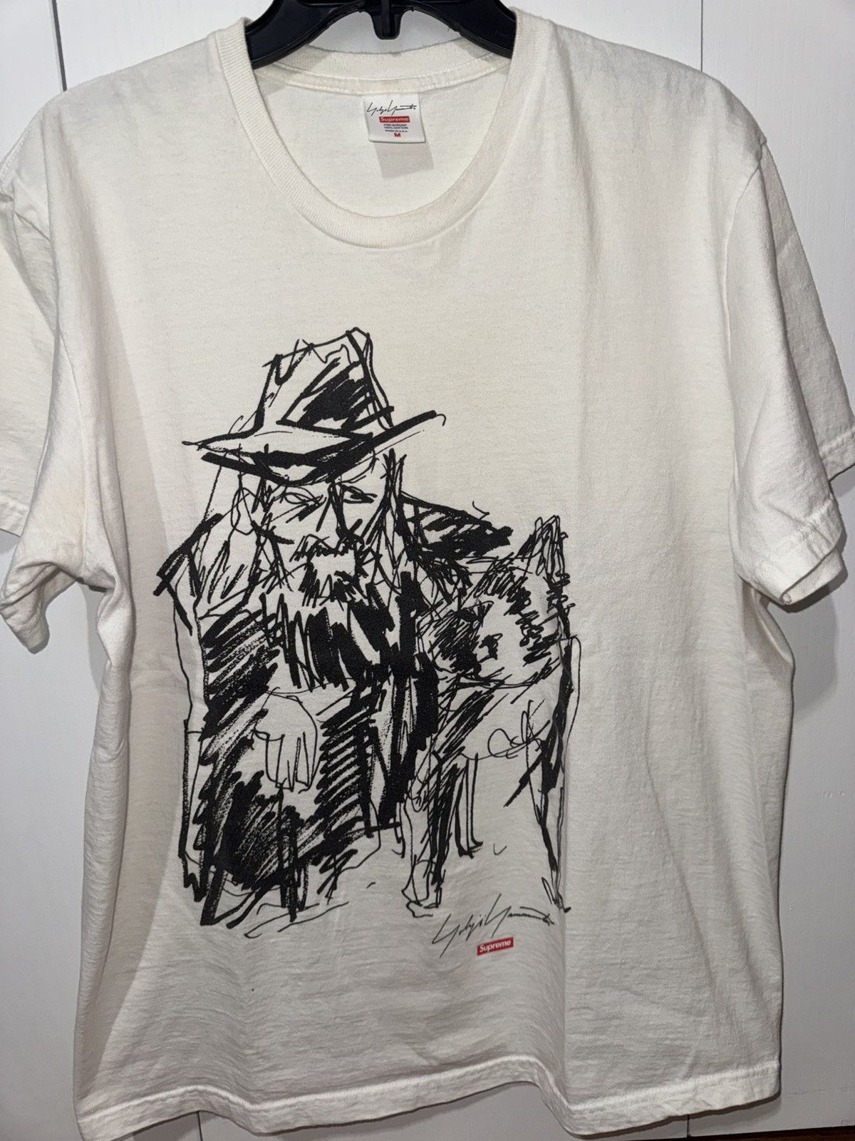 Supreme Supreme Yohji Yamamoto White Scribble T-Shirt Sz Medium Size US M / EU 48-50 / 2 - 1 Thumbnail