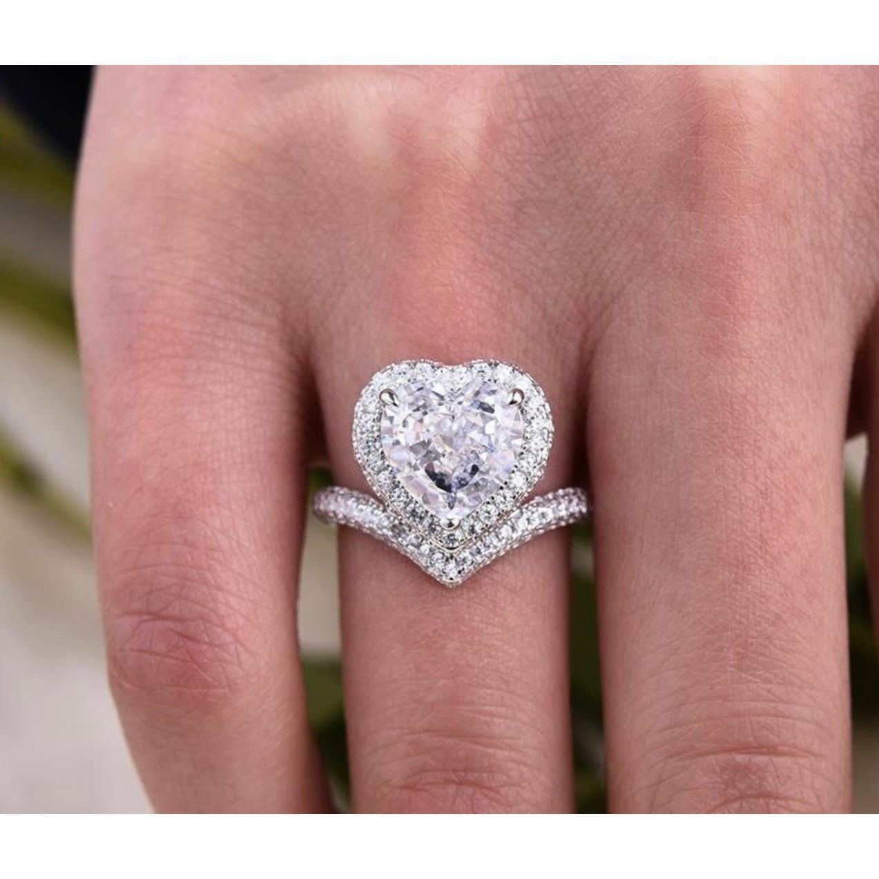 Other 1 carat Moissanite Heart Shaped Cut Ring 8 Size ONE SIZE - 6 Thumbnail
