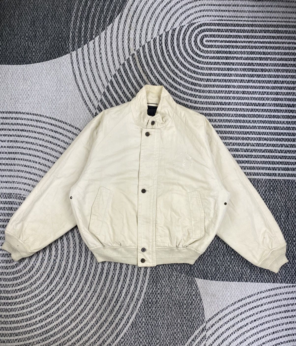 Trussardi Vintage Trussardi Cream Zipper Bomber Jacket Size US XL / EU 56 / 4 - 1 Thumbnail