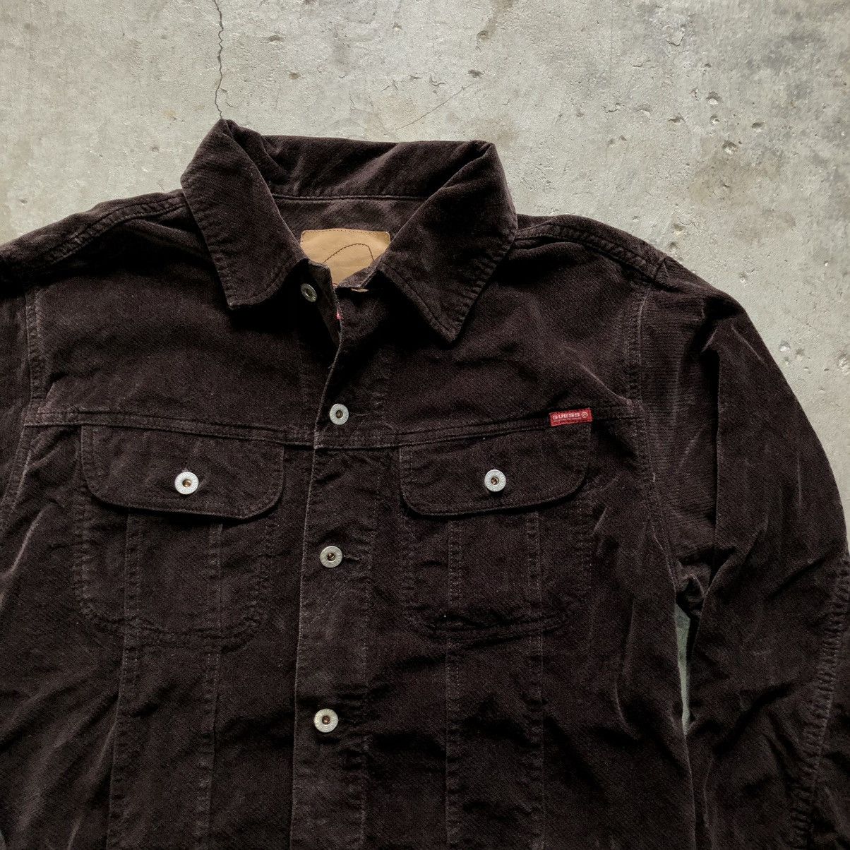 Guess × Vintage Vintage 90s Guess Brown Corduroy Trucker Jacket Size US L / EU 52-54 / 3 - 2 Thumbnail