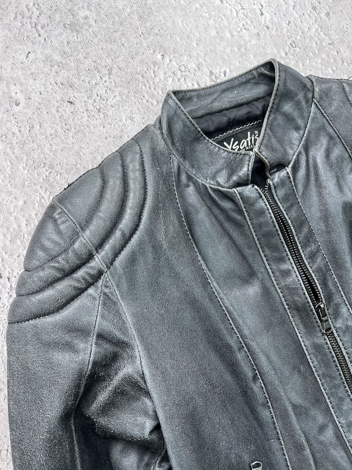 Japanese Brand Vintage Real Leather Racing Jacket Blazer Distressed Size M / US 6-8 / IT 42-44 - 7 Thumbnail