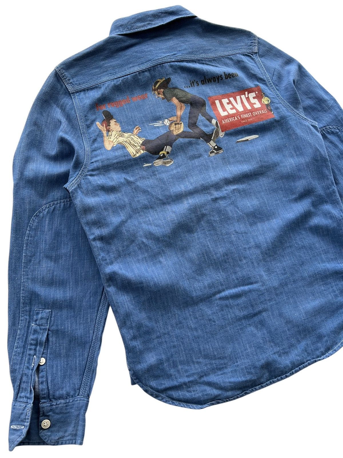 Levi's × Levi's Made & Crafted × Levi's Vintage Clothing 🔥Levi's Amerca’s Finest Overall Big Logo Western Shirt Denim Size US XS / EU 42 / 0 - 18 Thumbnail