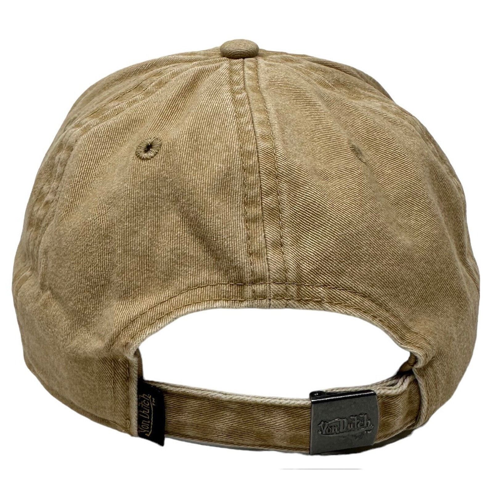 Von Dutch Von Dutch Strapback Hat Tan Distressed Unstructured Dad Cap Size ONE SIZE - 4 Thumbnail
