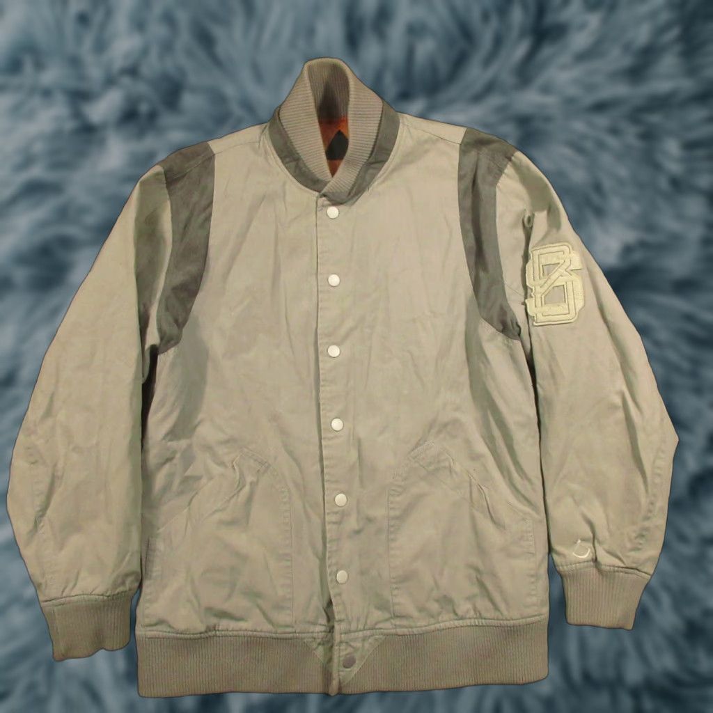 Black Scale Black Scale Bomber Jacket Mens M Gray Lined Zip Front Streetwear 80s 90s Casual Varsity Jacket Size US M / EU 48-50 / 2 - 1 Thumbnail