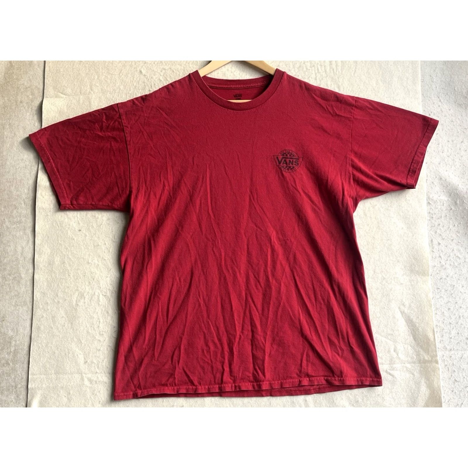 Vans VANS T-Shirt Mens XL Red Off The Wall Logo Short Sleeves Round Neck Cotton Regular Size US XL / EU 56 / 4 - 2 Thumbnail