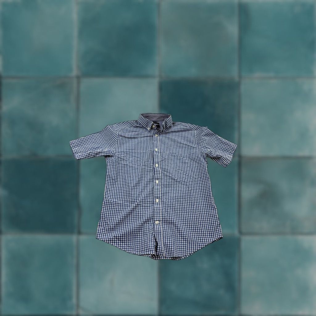Vintage Mason James Shirt Mens Small Stretch Check Gingham Short Sleeve Button Up Blue Size US S / EU 44-46 / 1 - 1 Thumbnail