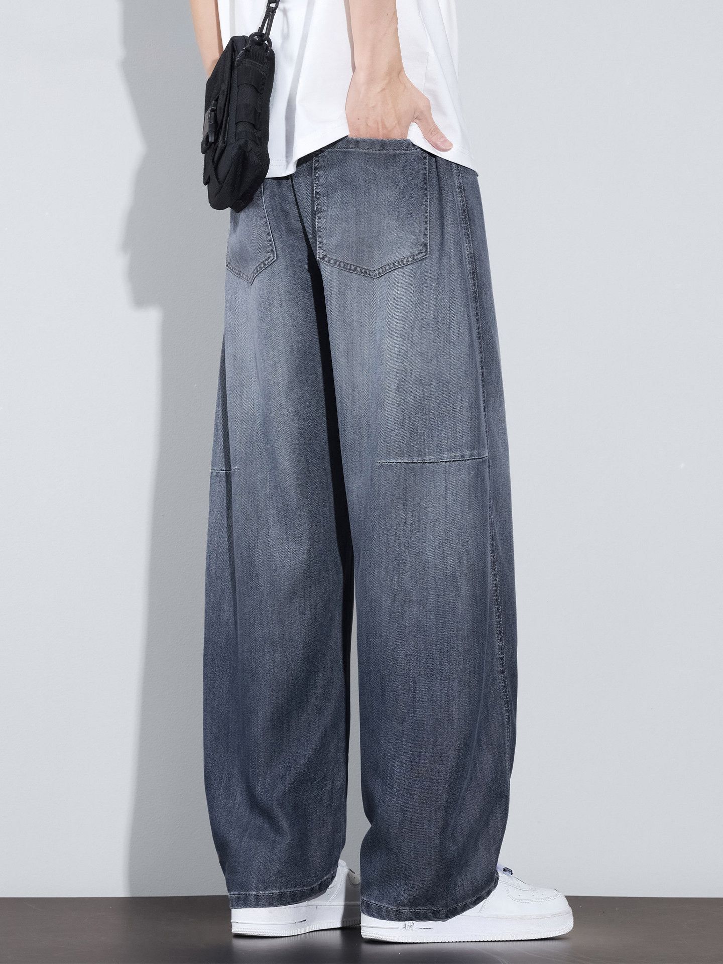 Vintage Men's loose wide-leg casual curved jeans Size US 32 / EU 48 - 5 Thumbnail