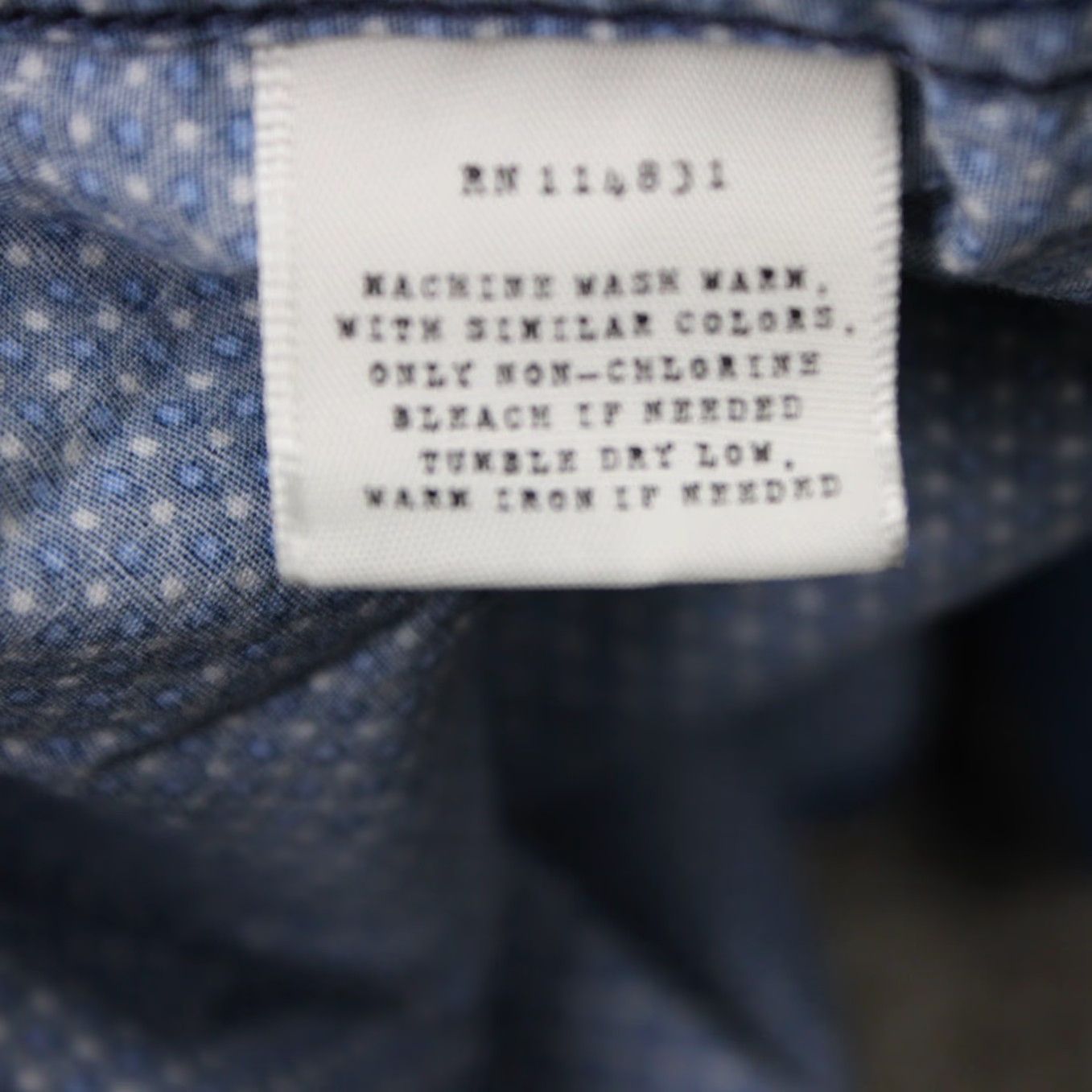 Vintage Construct Shirt Mens 17, 34/35 Blue Geometric Stretch Slim Fit L/S Button-Front Dress Shirt Size US XL / EU 56 / 4 - 7 Thumbnail