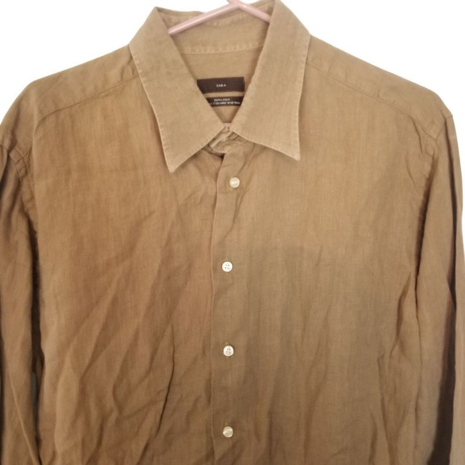 Zara ZARA Mens Linen Shirt Size XL Classic Minimalist Breathable Size US XL / EU 56 / 4 - 2 Thumbnail