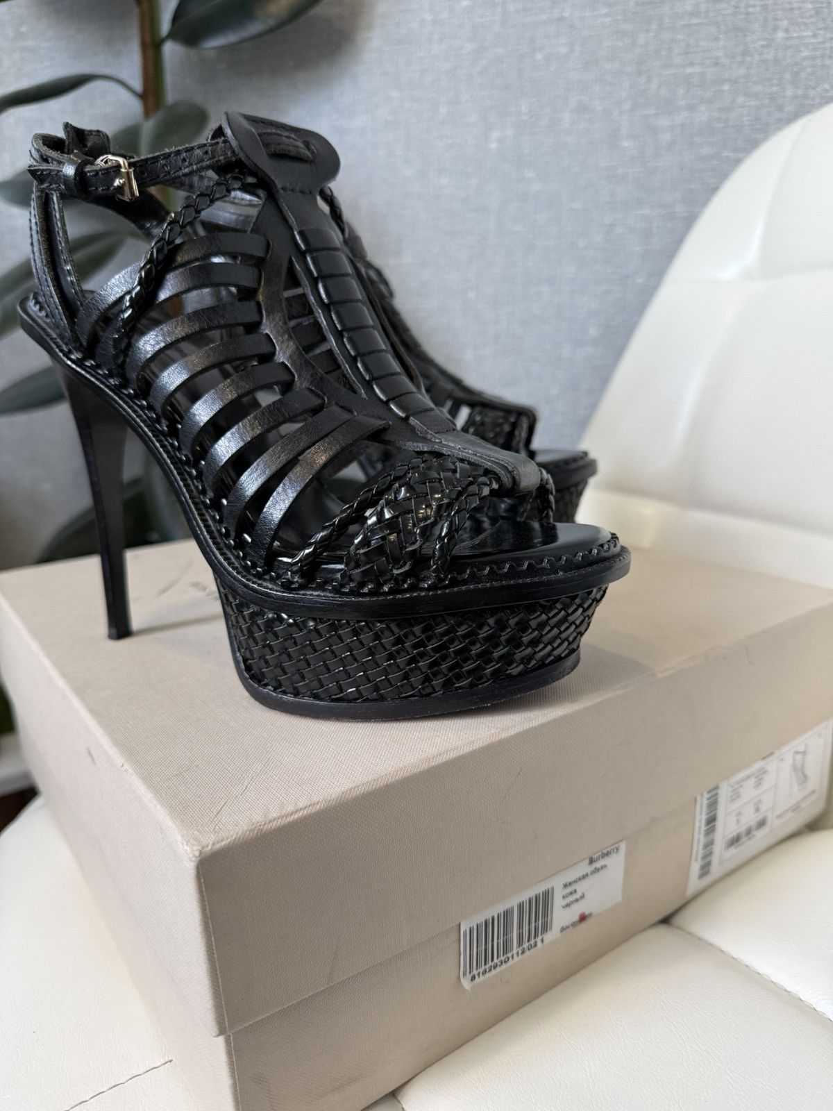Burberry Burberry Braid Plaits Ryder 140 Platform High Heel Sandals Size US 6 / IT 36 - 9 Thumbnail