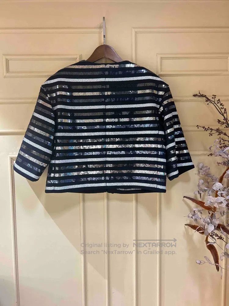 Chanel Chanel 22c black and white cc sequin striped jacket Size XS / US 0-2 / IT 36-38 - 2 Thumbnail
