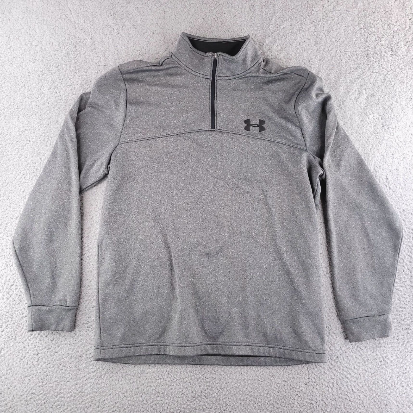 Under Armour Under Armour Sweater Mens Medium Quarter Zip Gray Golf Performance Polyester Pullover 1/4 Zip Logo Regular Size M Gray Mens Golf Under Armour Sweater Size US M / EU 48-50 / 2 - 2 Thumbnail