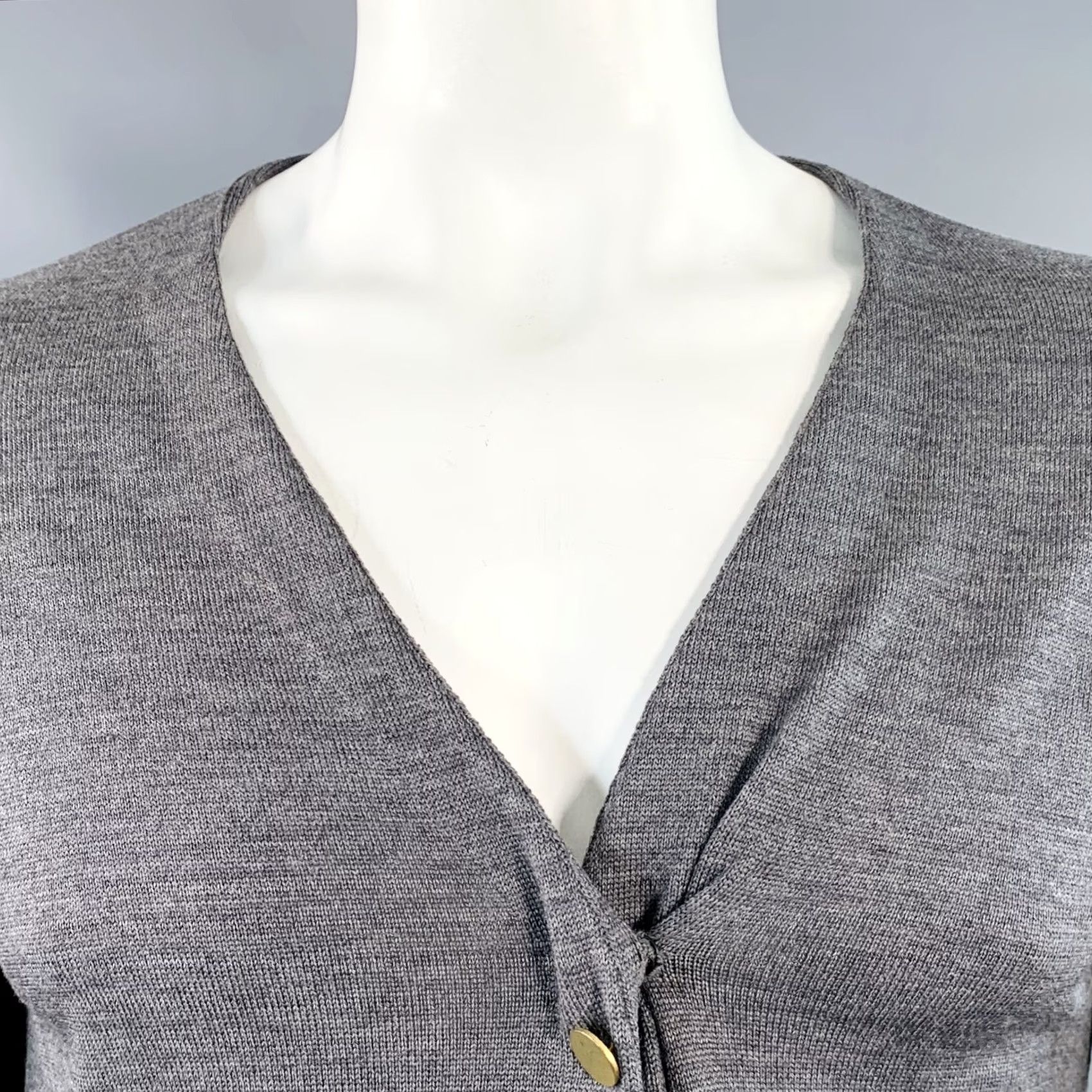 Miu Miu MIU MIU Cardigan Size L Grey Wool Button Down Two Pockets Size US L / EU 52-54 / 3 - 5 Thumbnail