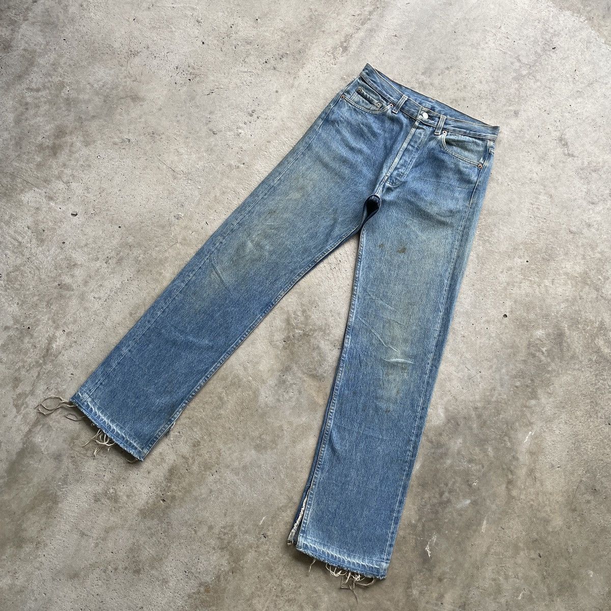 Levi's Vintage Clothing 1990s Levi’s 501 USA Jeans Release Hem Faded Pants W29 Size US 29 - 2 Thumbnail