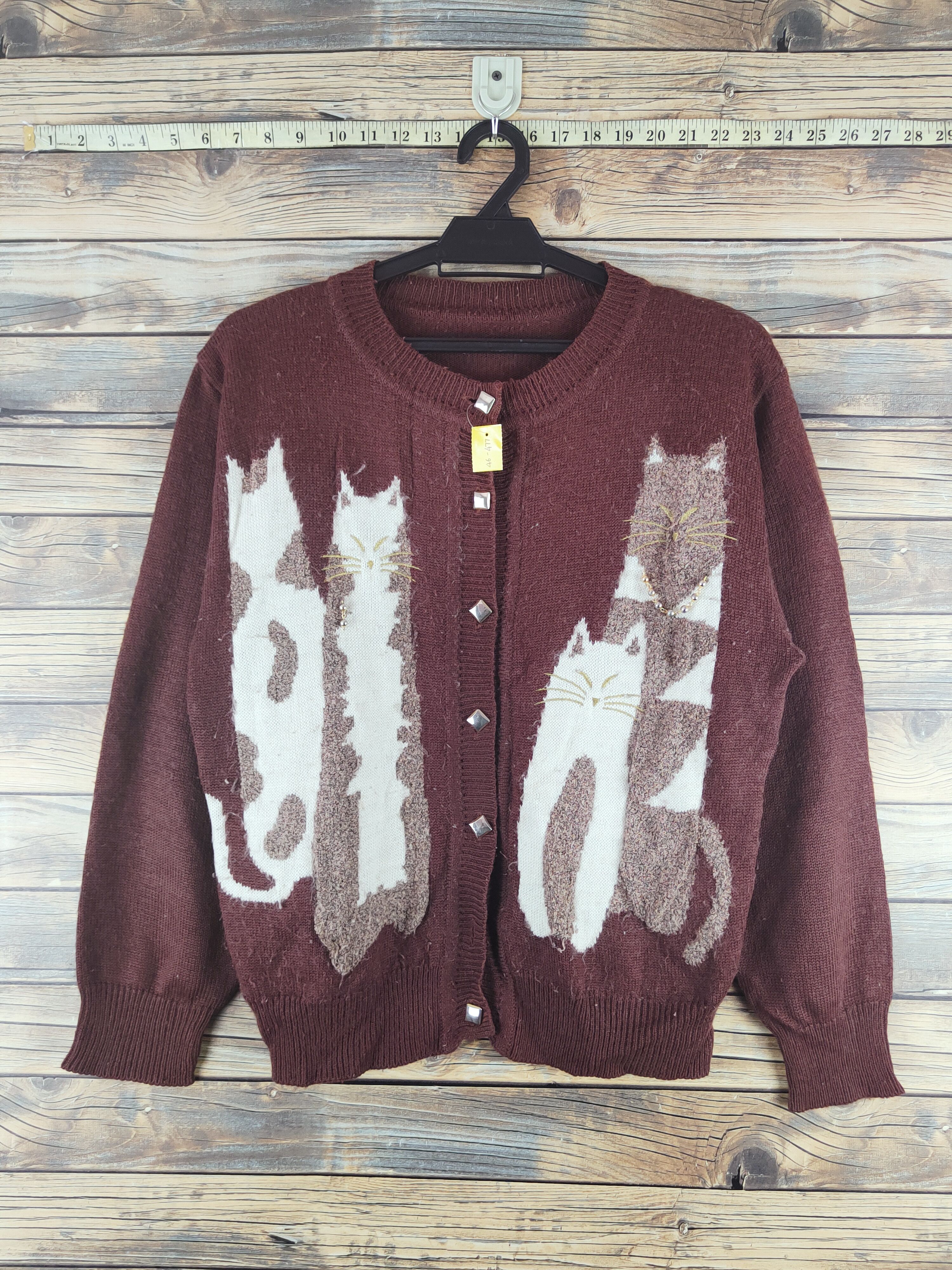 Japanese Brand DL Japan vintage Brown Cat Knitwear Cardigans #46-477 Size M / US 6-8 / IT 42-44 - 1 Thumbnail