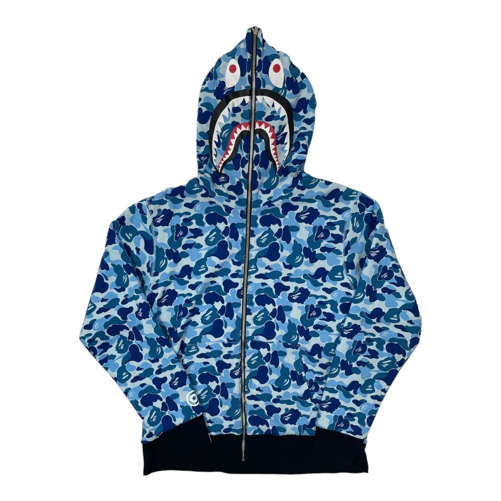 image of Bape Color Camo Reversible Ponr Shark Zip Hooded Sweatshirt, Men's (Size XL)