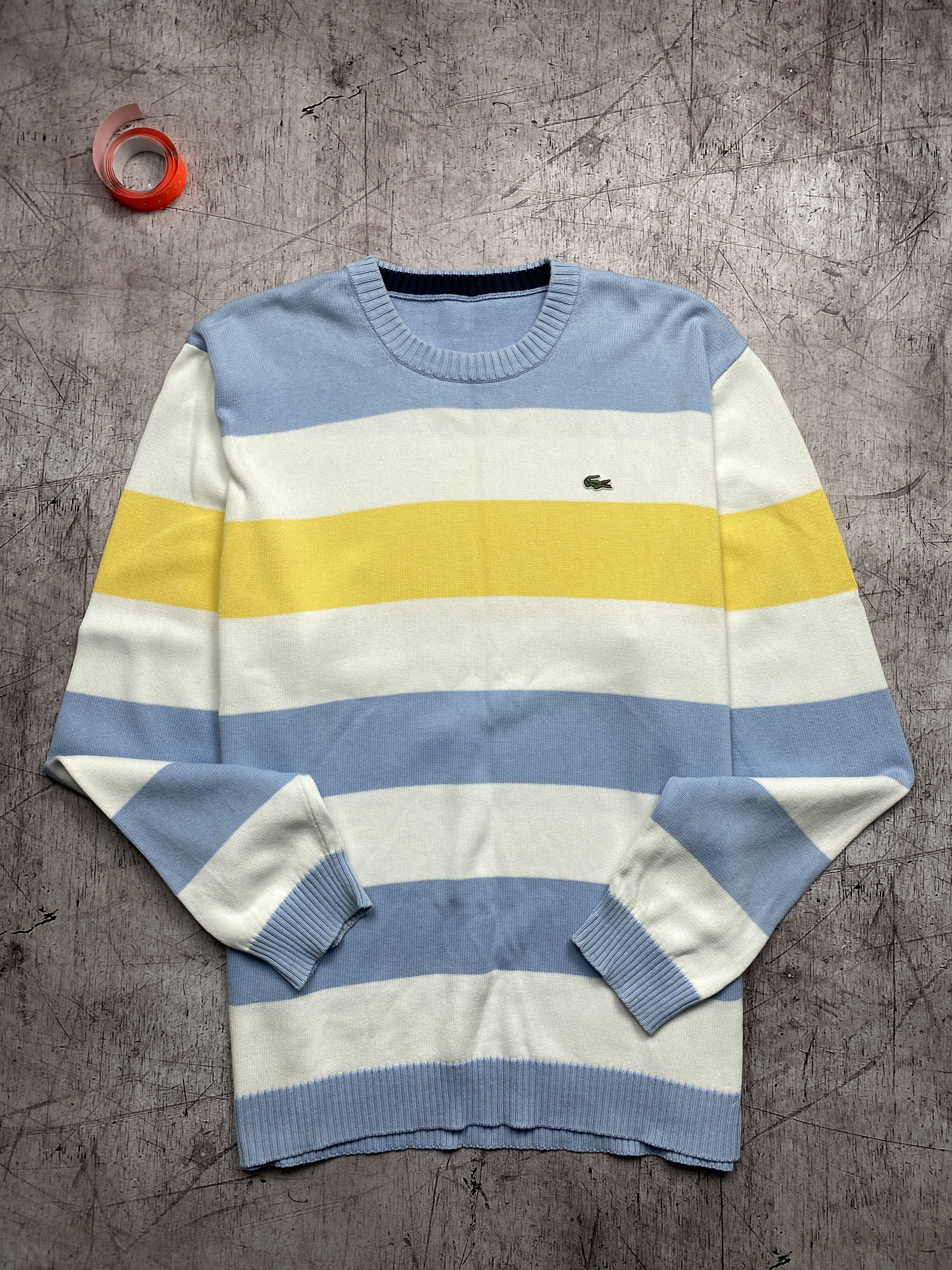 Lacoste × Vintage Lacoste Vintage Mens Cotton Knit Crew Neck Sweater Size US L / EU 52-54 / 3 - 1 Thumbnail